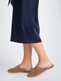 Women's Mule Slippers Imogen Suede Sheepskin Camel