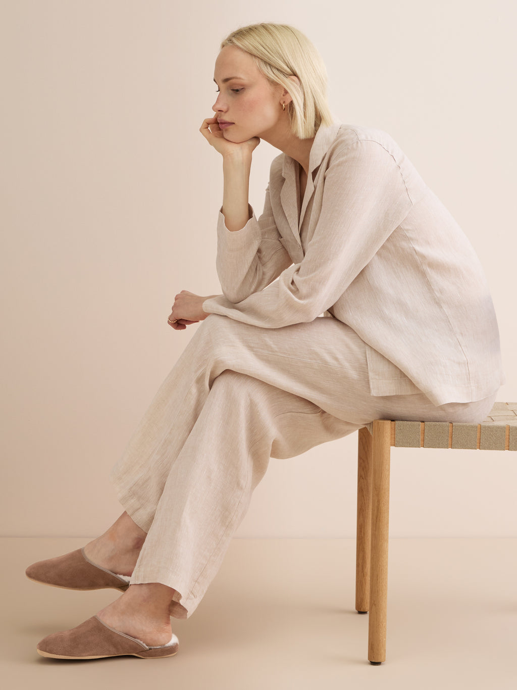 Imogen Suede & Sheepskin Mule Slippers Camel