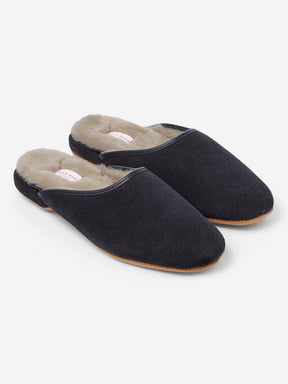 Women's Mule Slippers Imogen Suede Sheepskin Navy