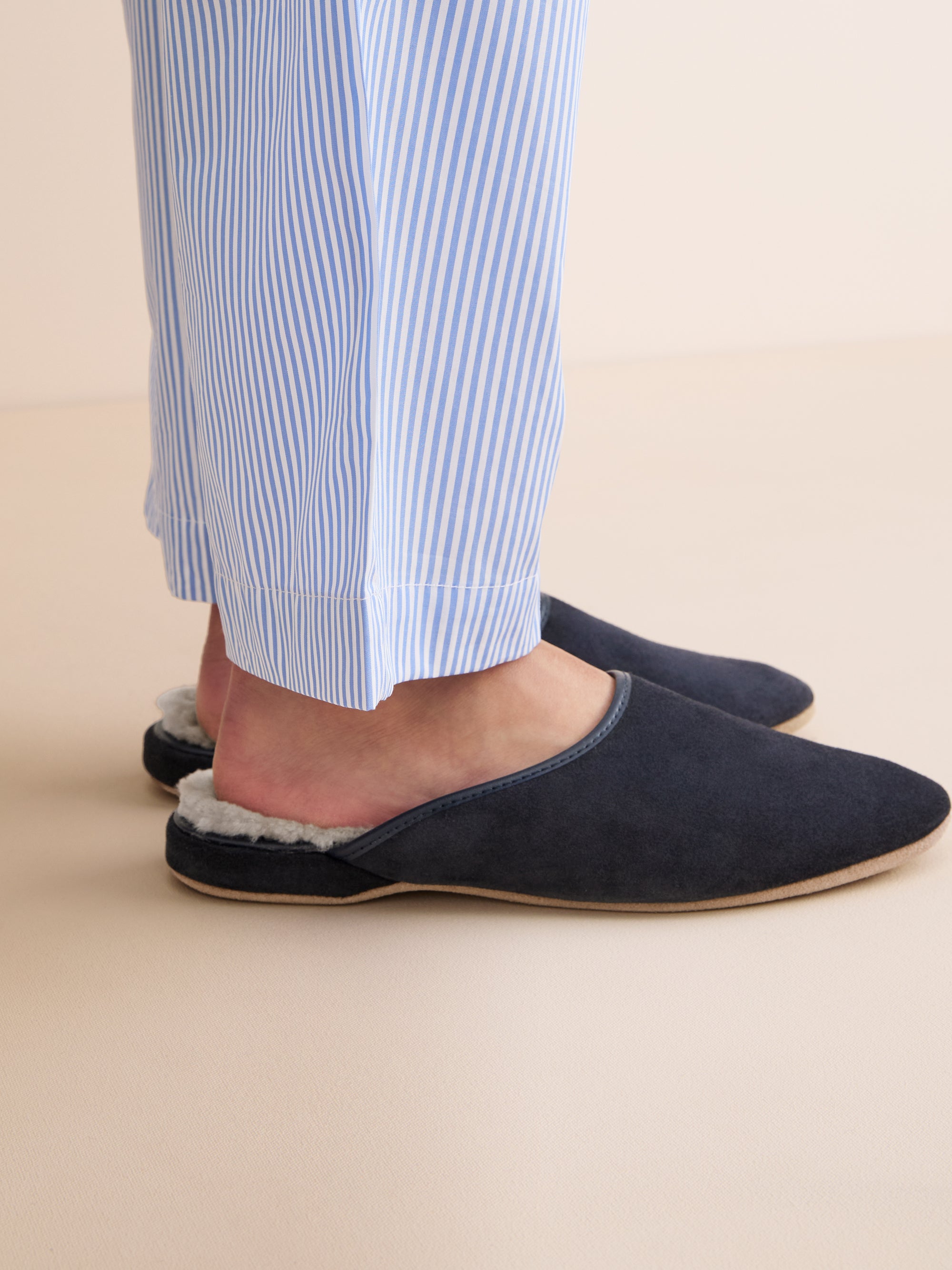 Women's Mule Slippers Imogen Sheepskin Navy | Derek Rose