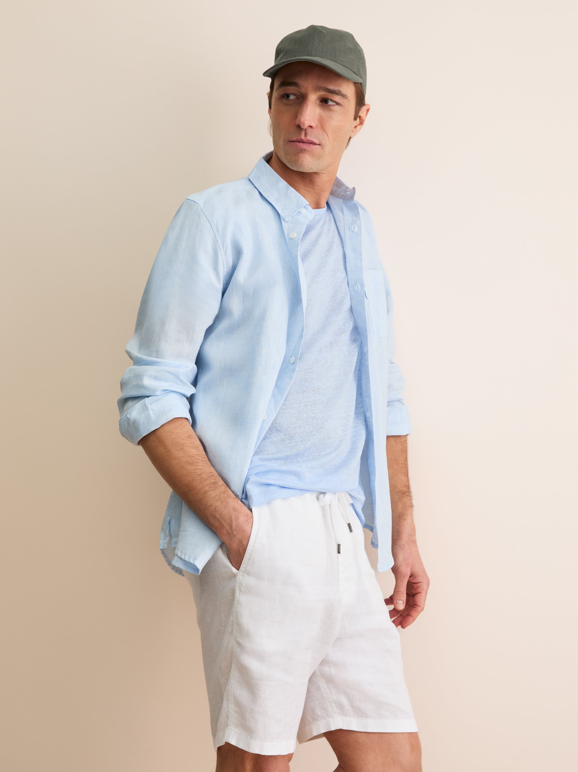 Linen Cap Vienna Khaki