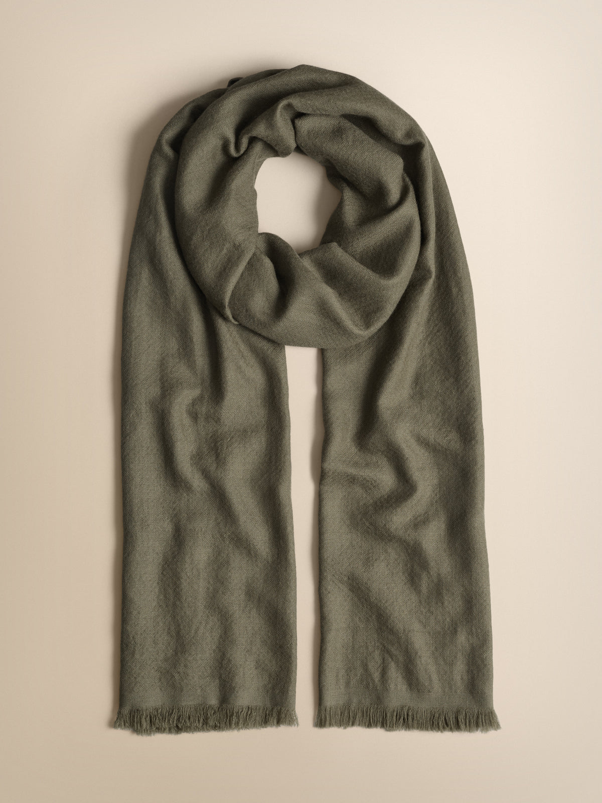 Remy Cashmere Pashmina Scarf Khaki Jacquard