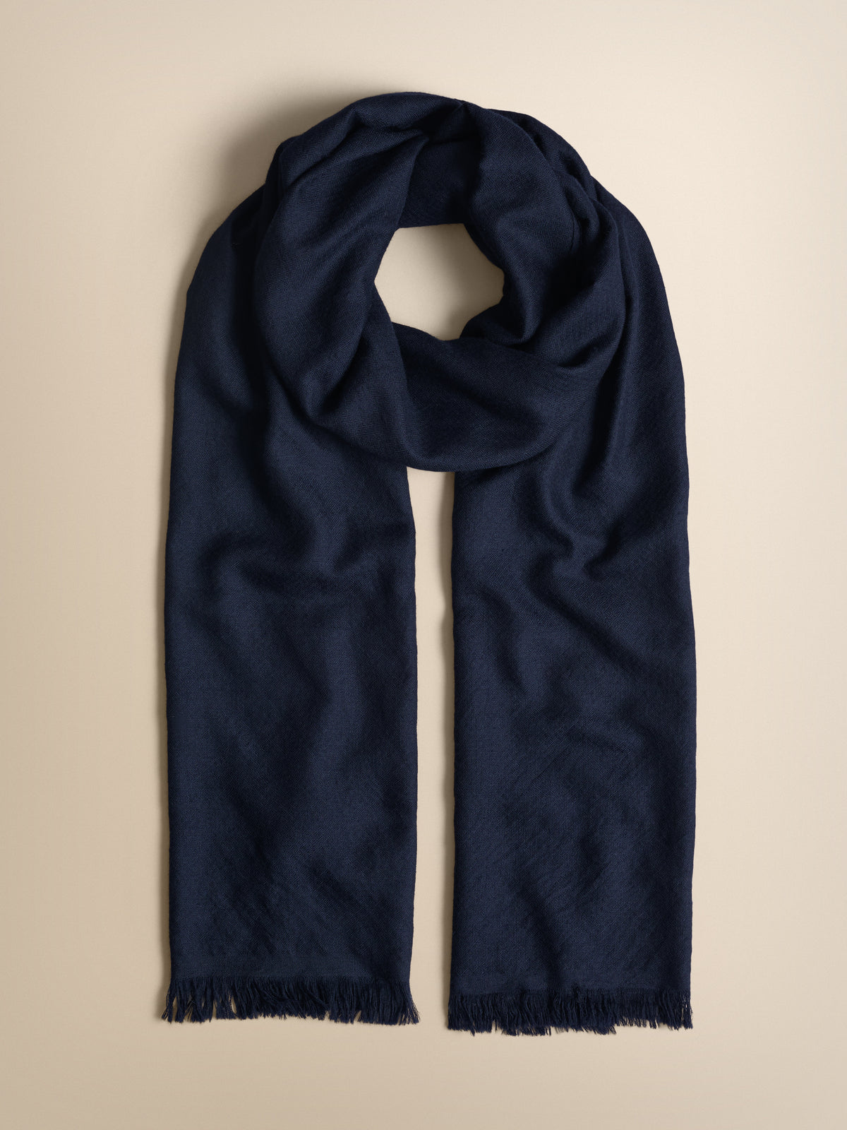 Remy Cashmere Pashmina Scarf Navy Blue Jacquard