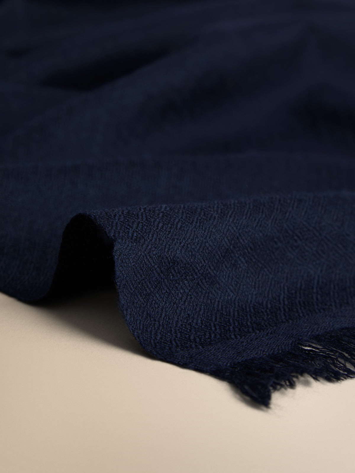 Remy Cashmere Pashmina Scarf Navy Blue Jacquard