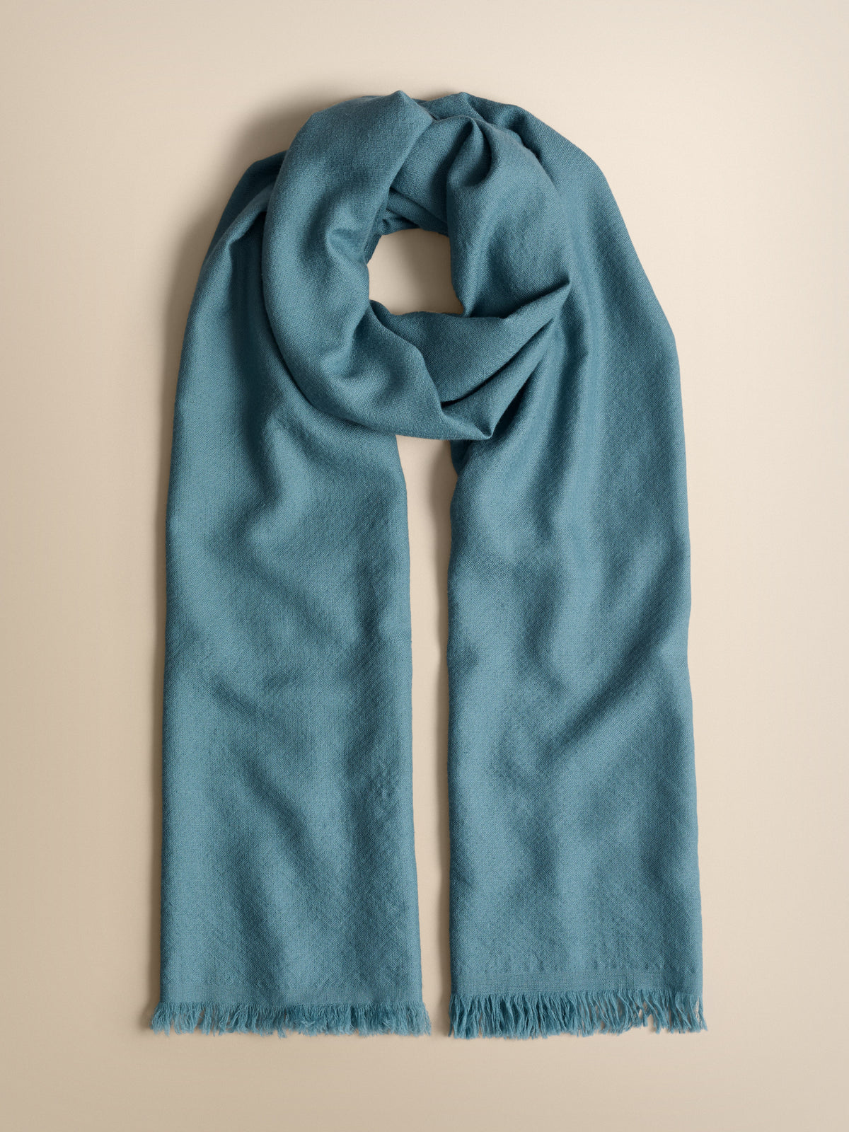 Remy Cashmere Pashmina Scarf Muted Teal Jacquard