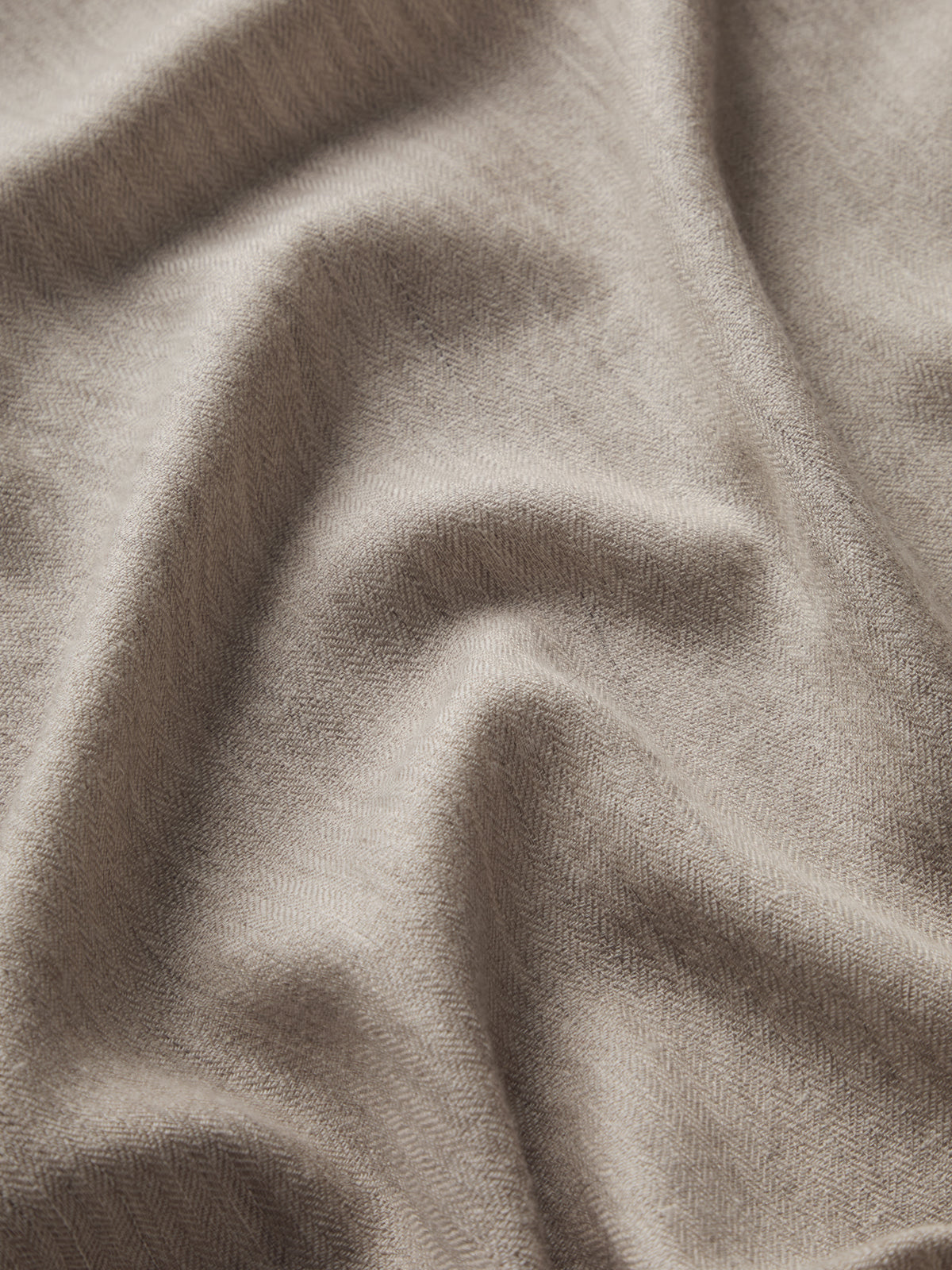 Suri Cashmere Pashmina Scarf Beige Herringbone