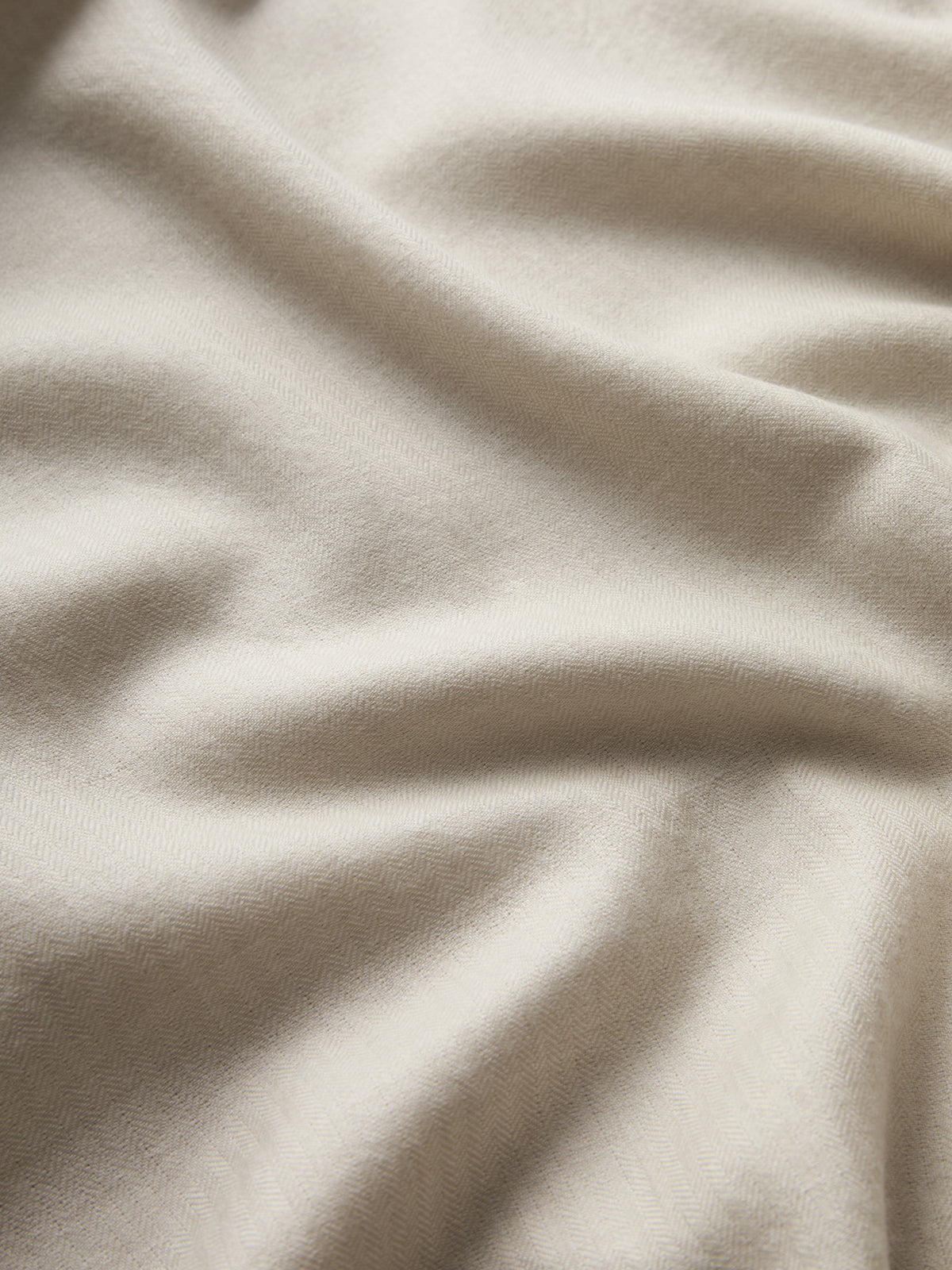 Suri Cashmere Pashmina Shawl Ivory Herringbone