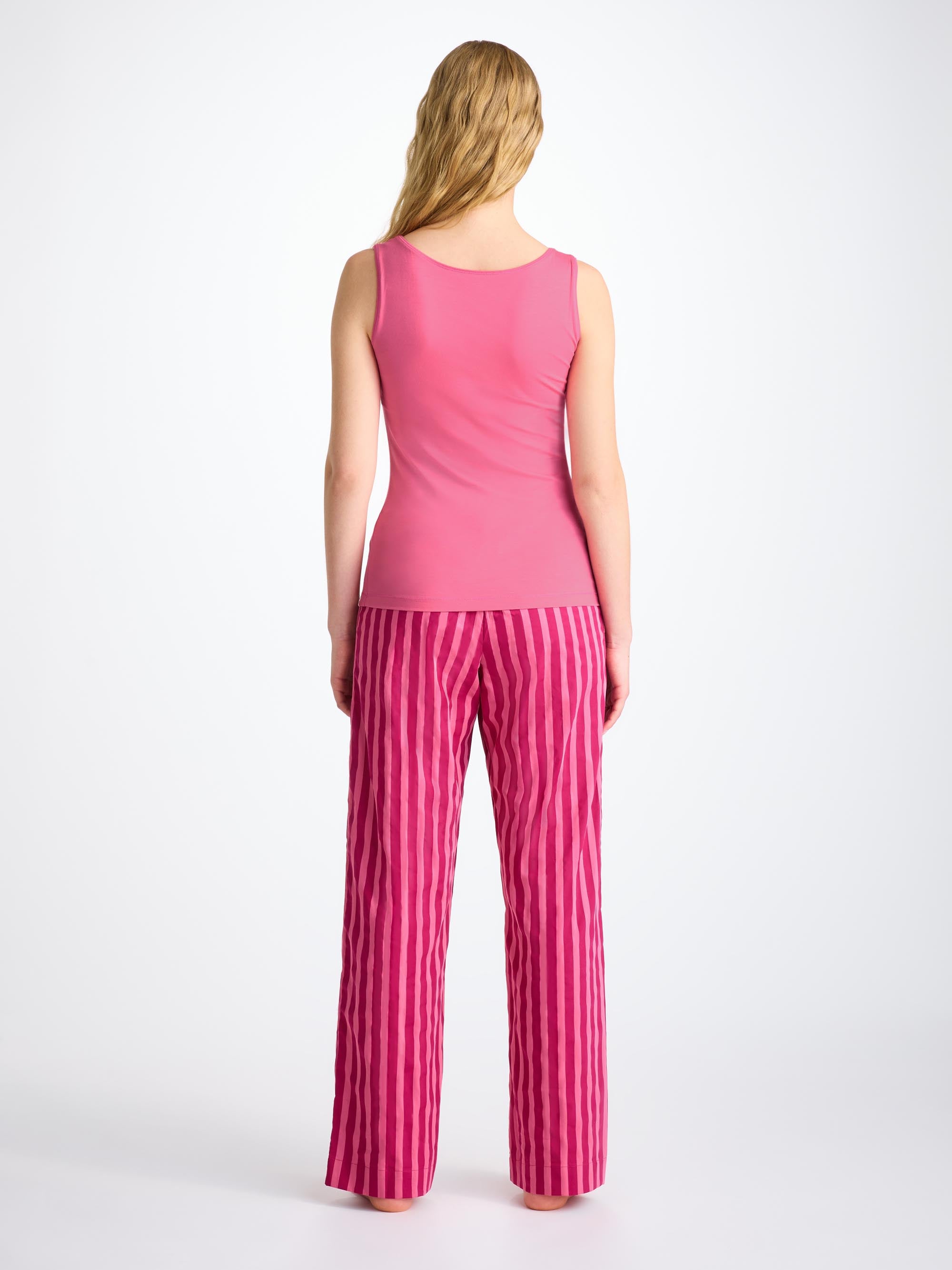Women's Support Vest Lara Micro Modal Stretch Flamingo Pink