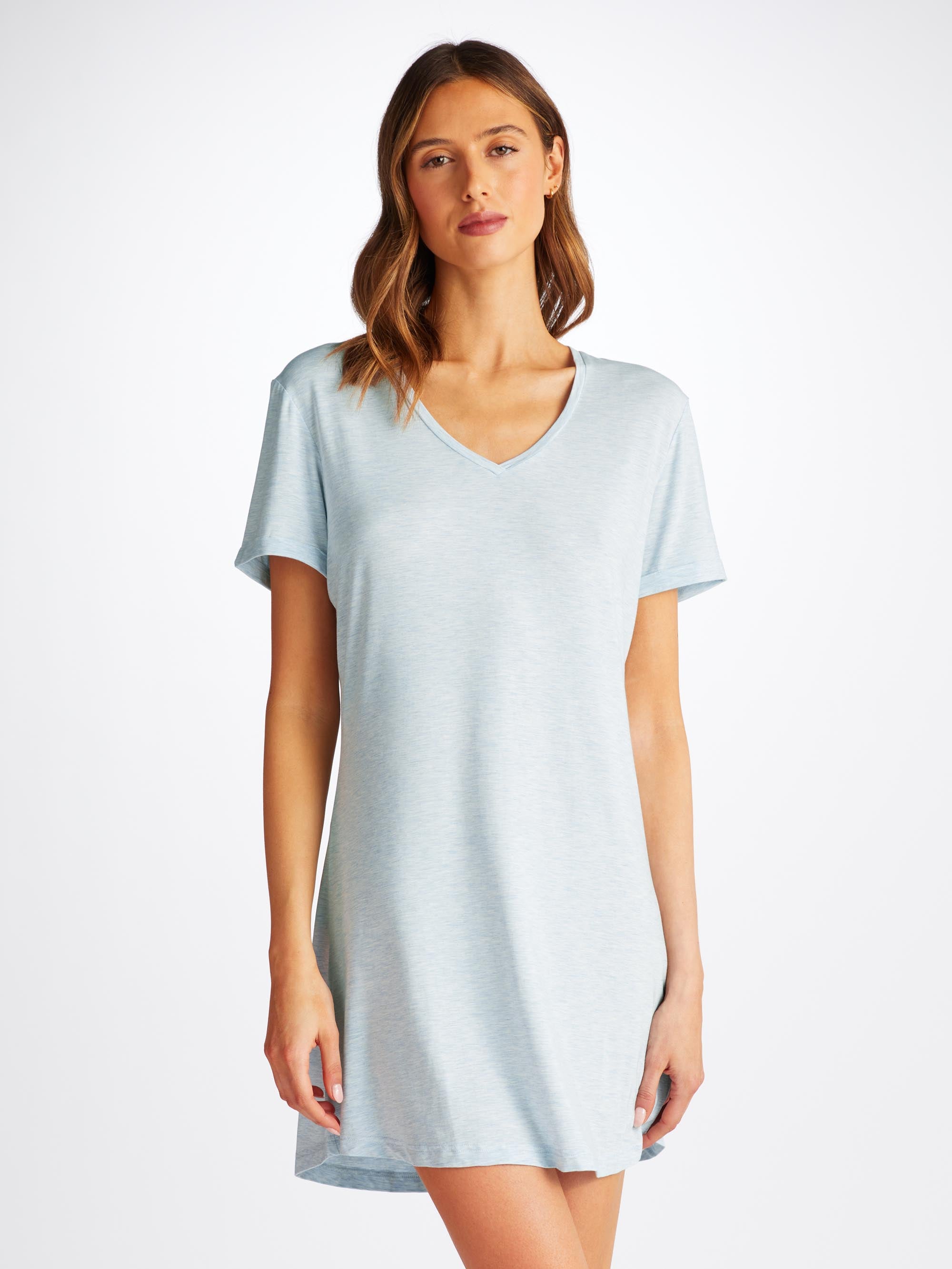 Women's V-Neck Sleep T-Shirt Ethan Micro Modal Stretch Blue