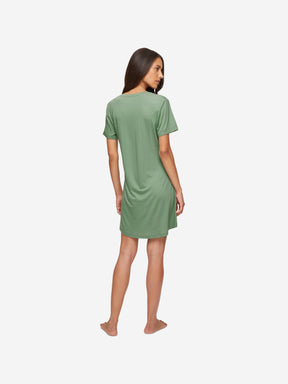Women's V-Neck Sleep T-Shirt Lara Micro Modal Stretch Sage Green
