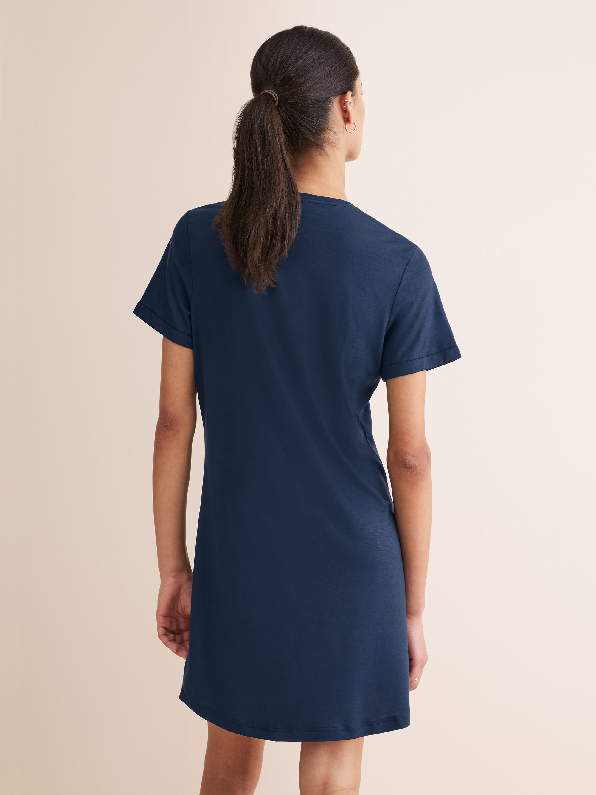 Women's V-Neck Sleep T-Shirt Lara Micro Modal Stretch Navy