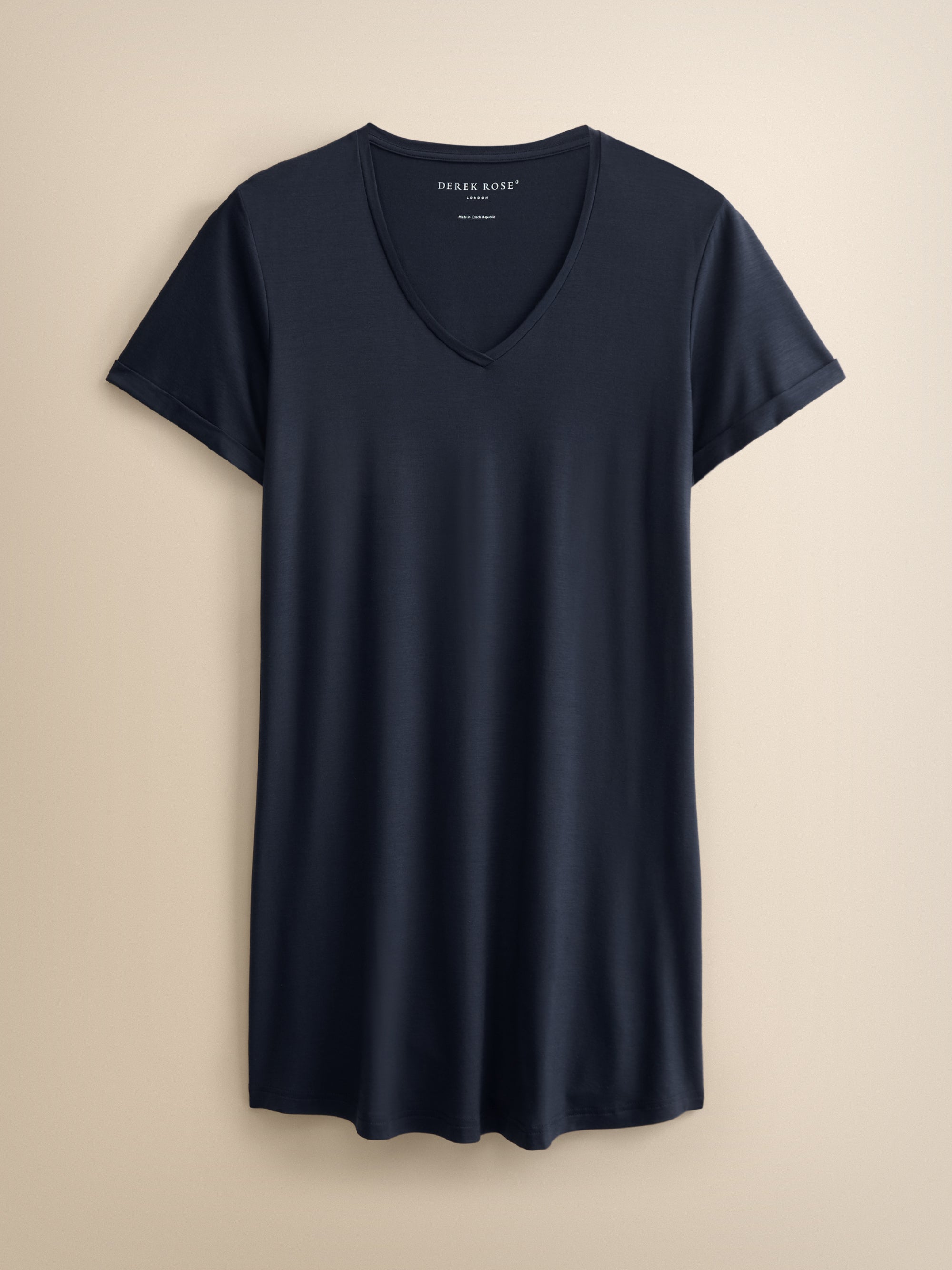 Women's V-Neck Sleep T-Shirt Lara Micro Modal Stretch Navy