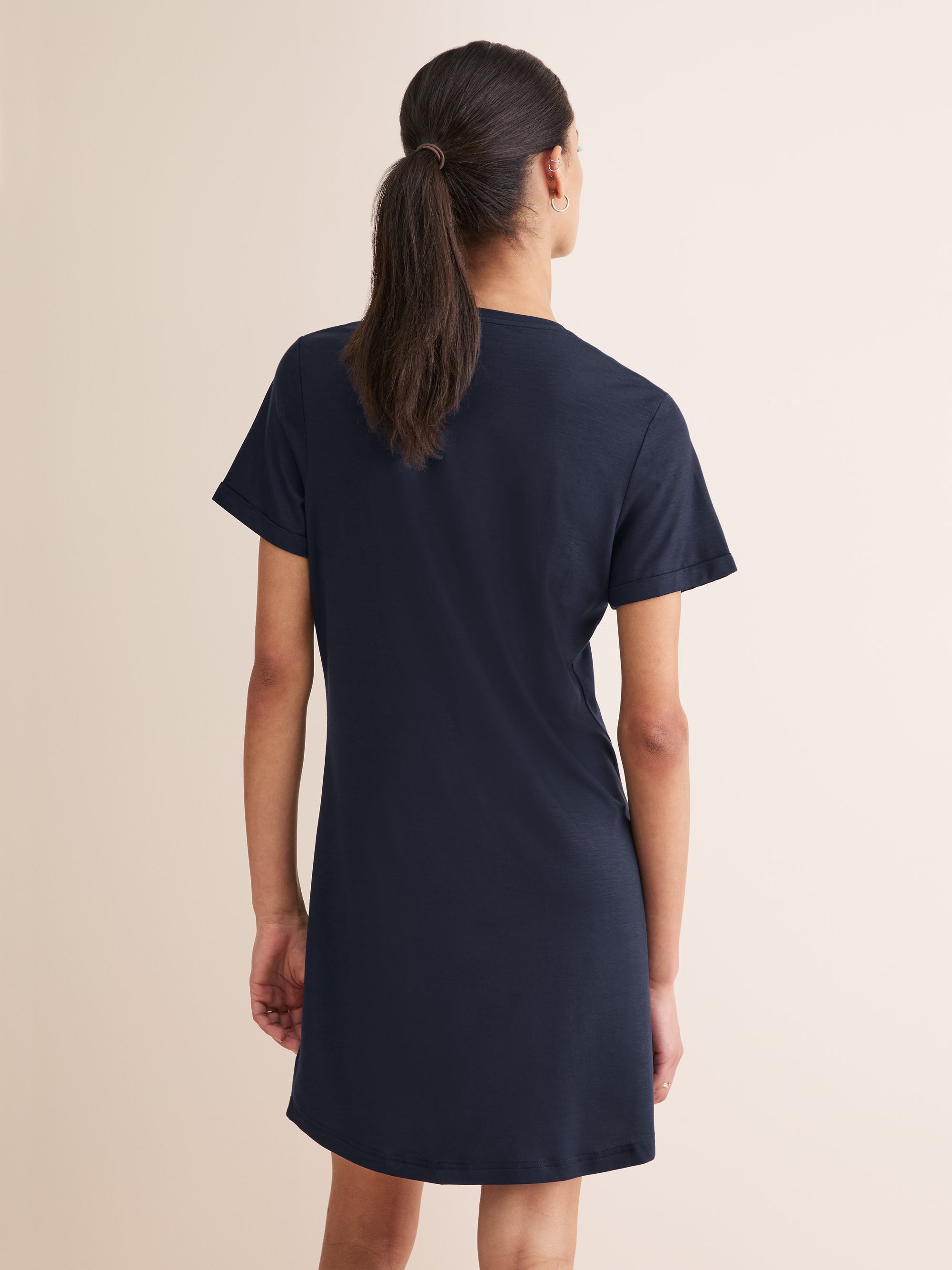 Women's V-Neck Sleep T-Shirt Lara Micro Modal Stretch Navy