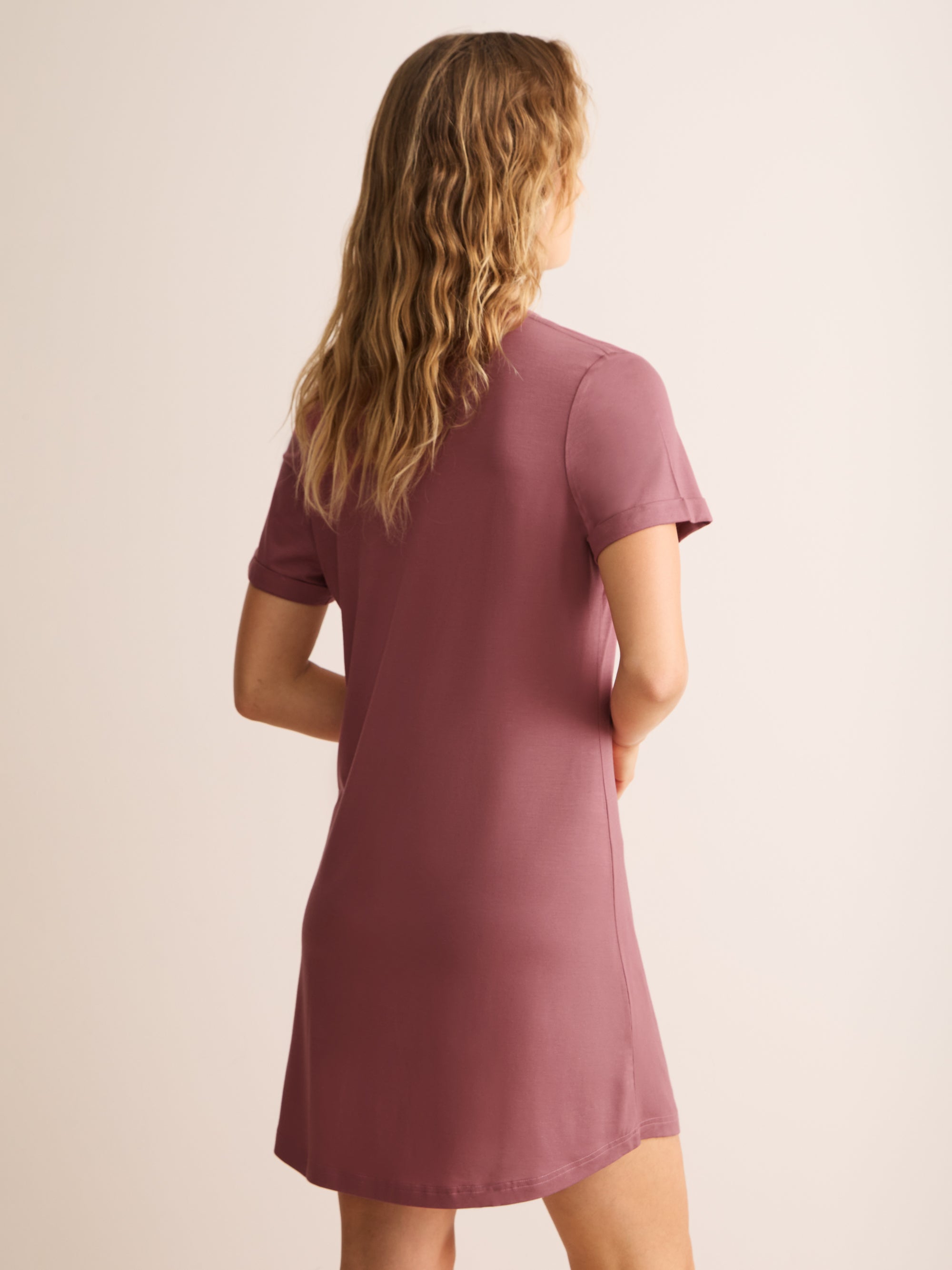 Lara Micro Modal V-Neck Nightdress Dusty Rose