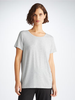 Women's T-Shirt Ethan Micro Modal Stretch Silver Marl
