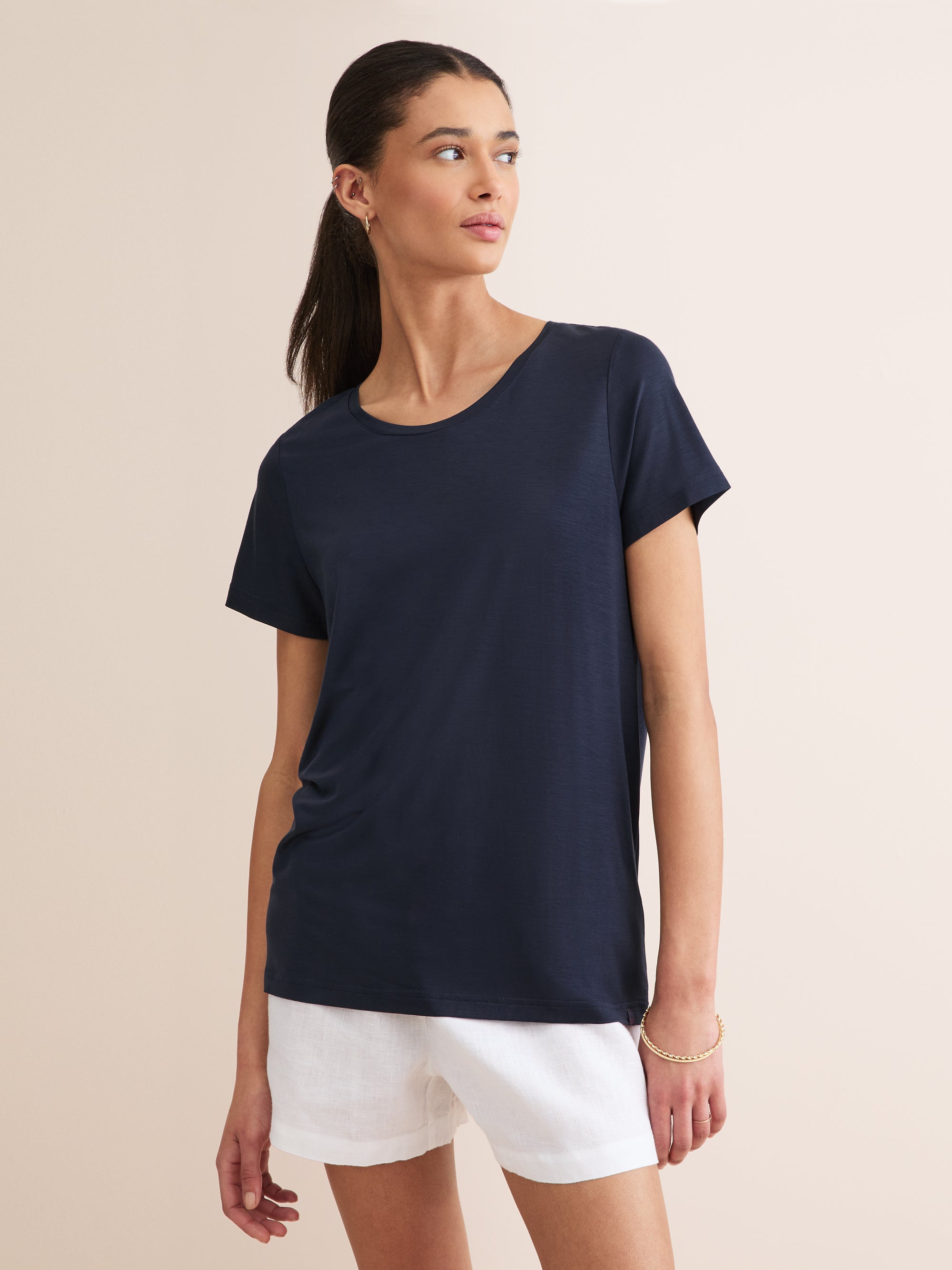 Women's T-Shirt Lara Micro Modal Stretch Navy