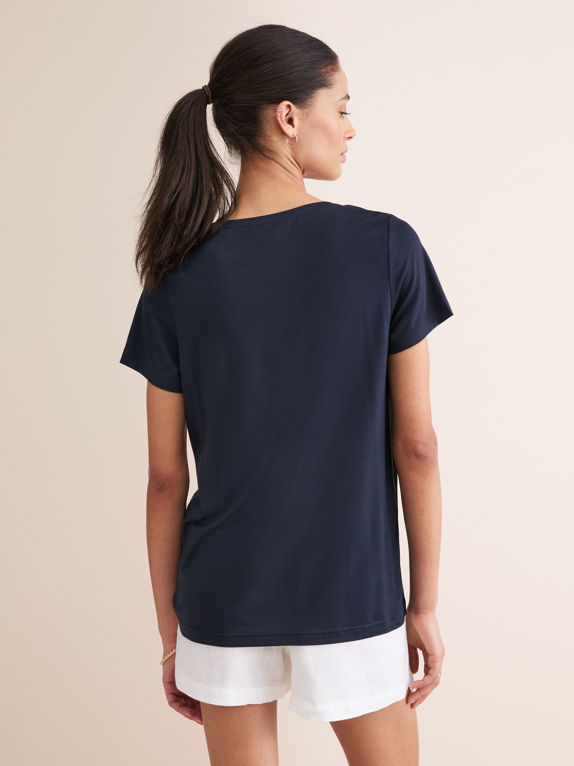 Women's T-Shirt Lara Micro Modal Stretch Navy