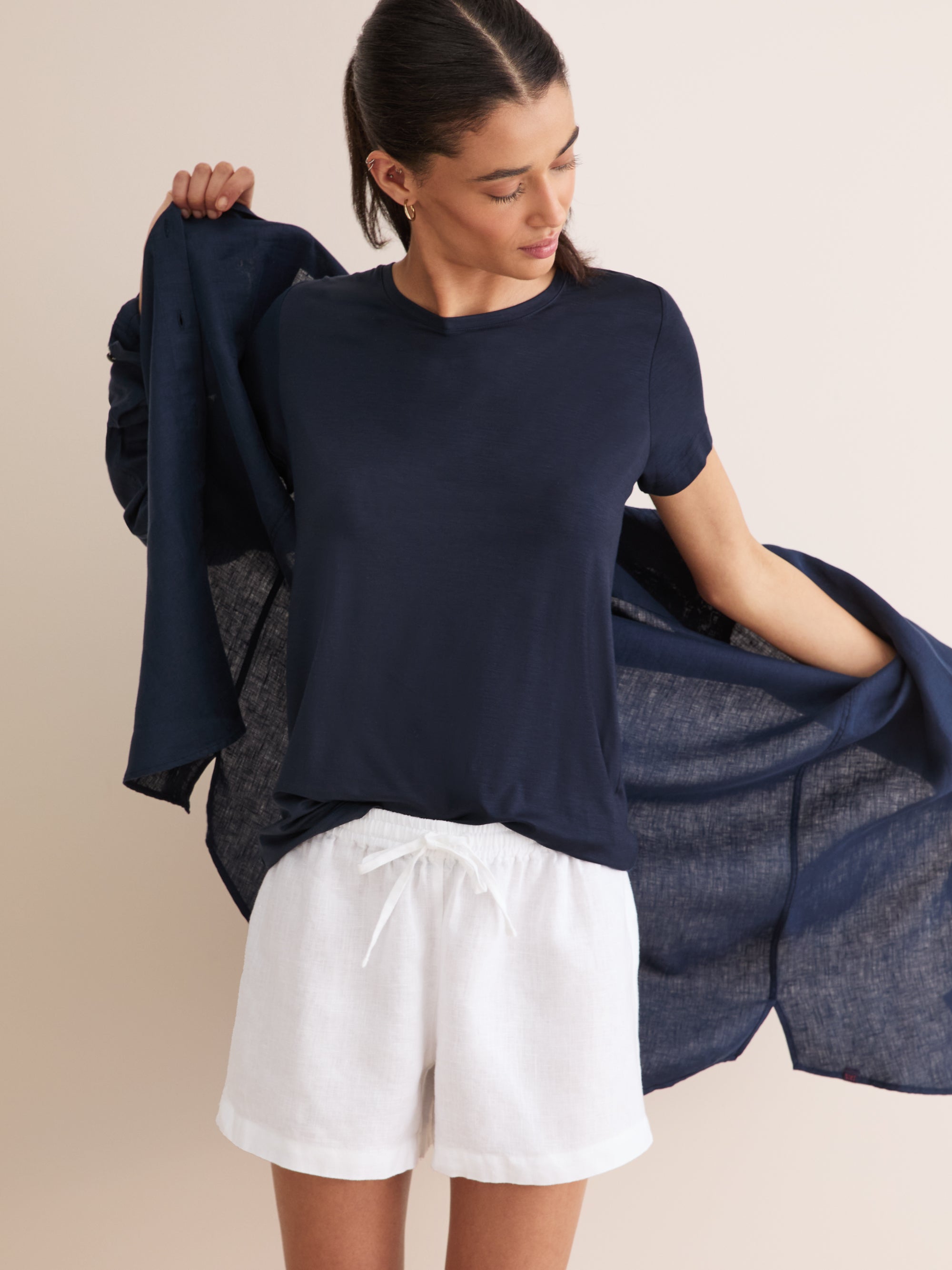 Women's T-Shirt Lara Micro Modal Stretch Navy