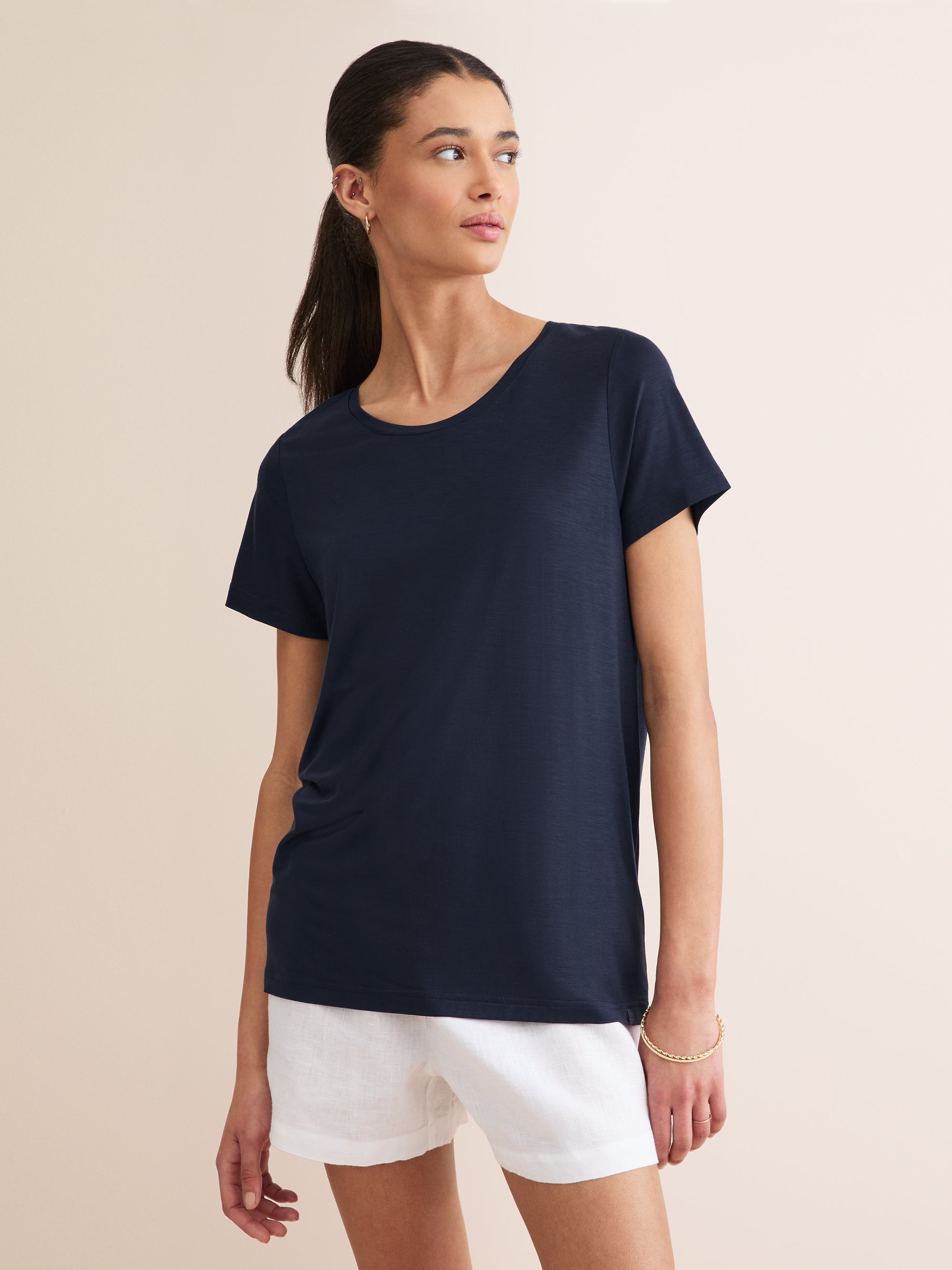 Women's T-Shirt Lara Micro Modal Stretch Navy