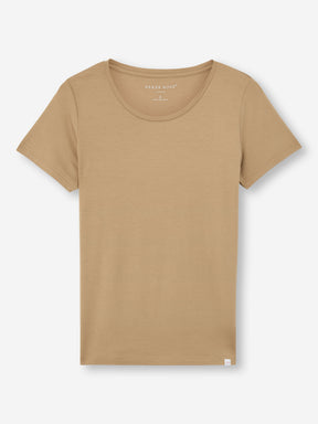 Women's T-Shirt Lara Micro Modal Stretch Camel