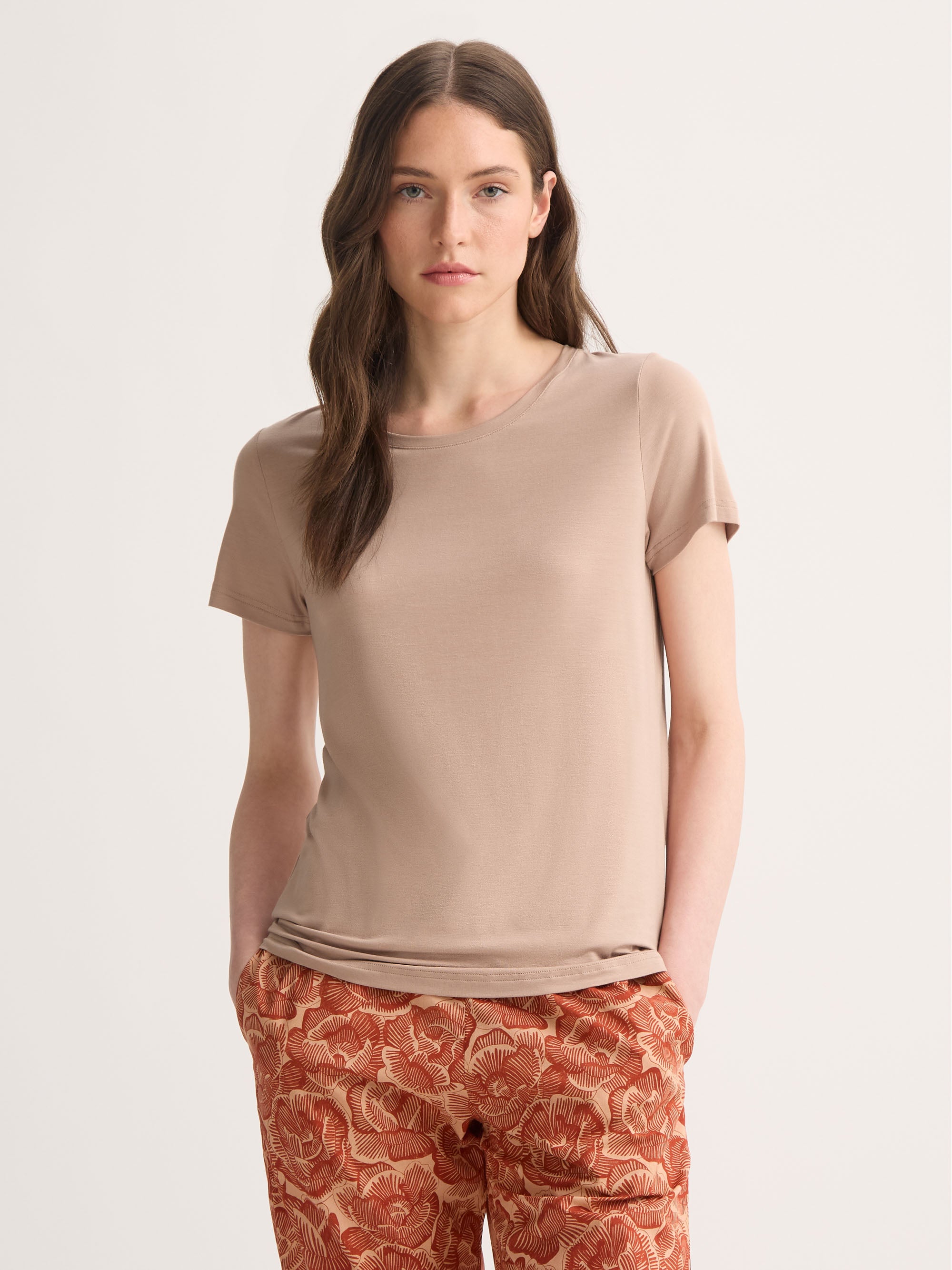 Women's T-Shirt Lara Micro Modal Stretch Almond Blush