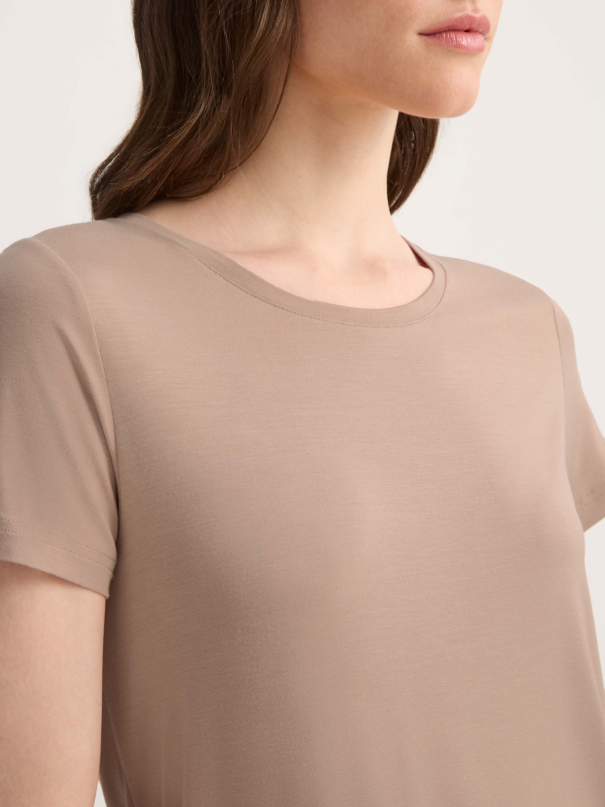 Women's T-Shirt Lara Micro Modal Stretch Almond Blush