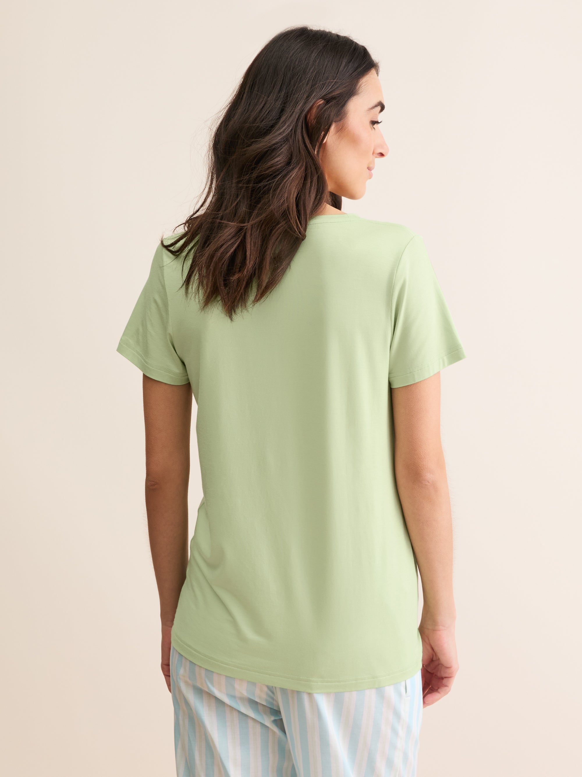 Women's T-Shirt Lara Micro Modal Stretch Pistachio Green | Derek Rose