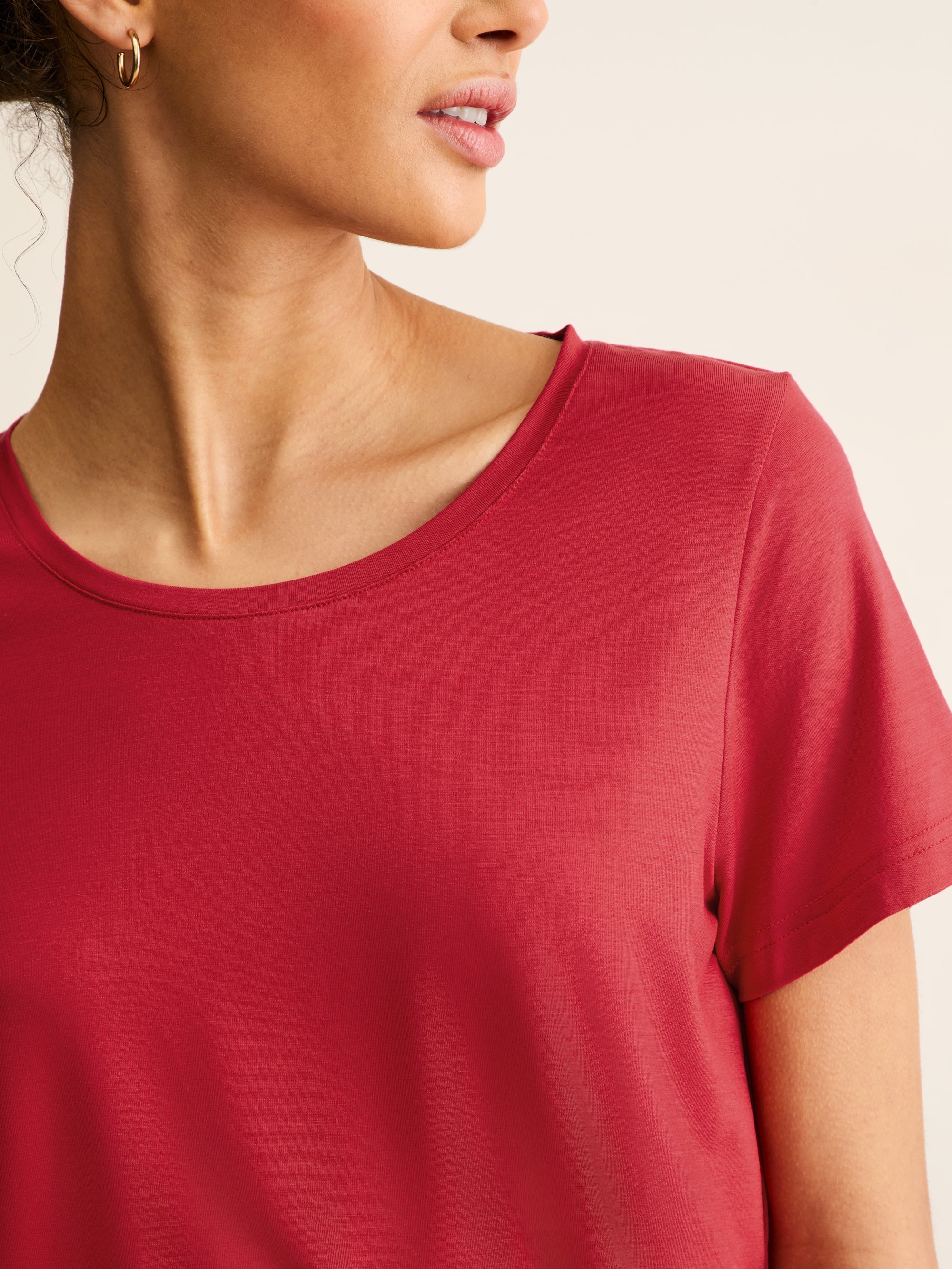 Women's T-Shirt Lara Micro Modal Stretch Cherry Red
