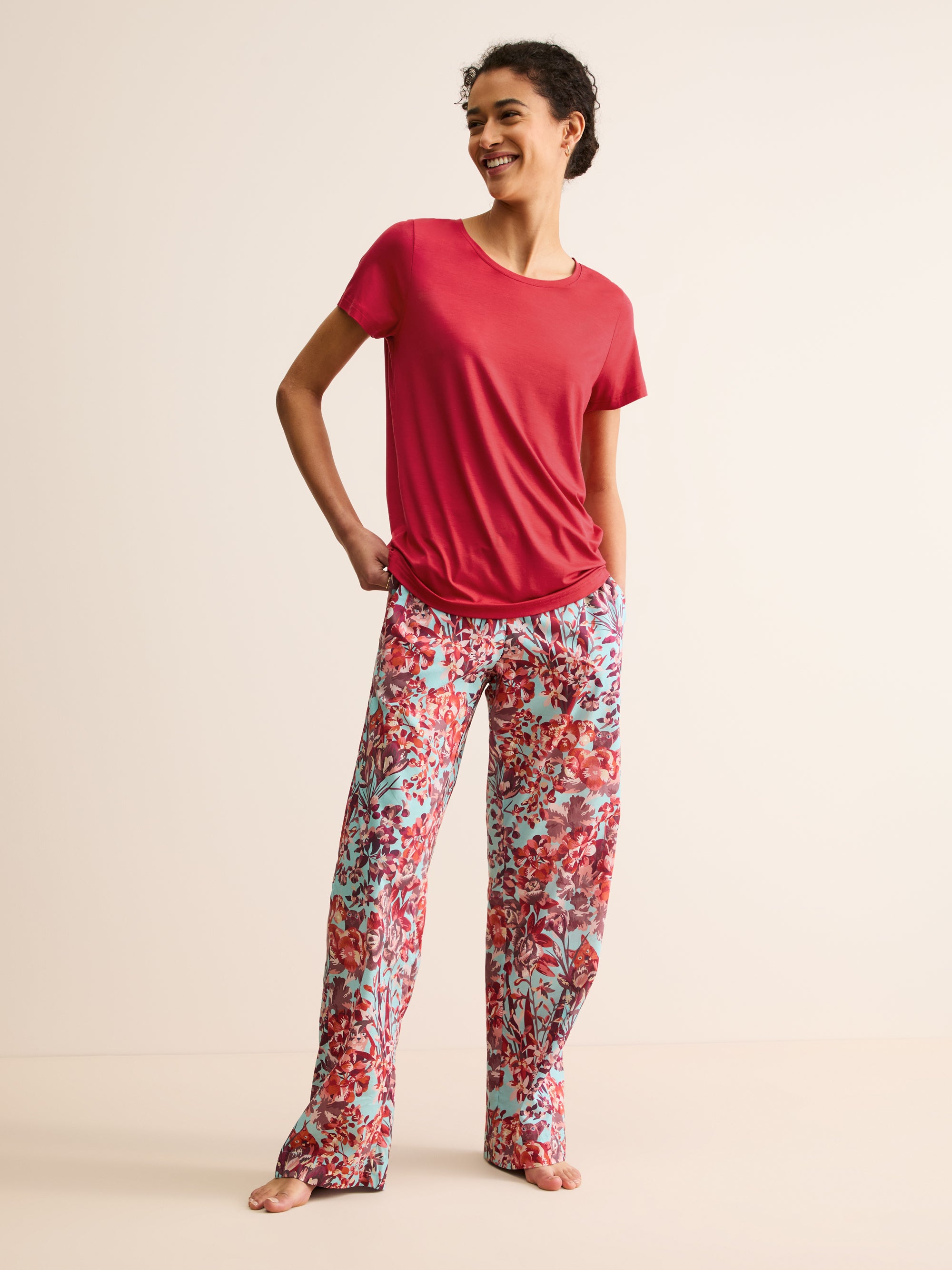 Women's T-Shirt Lara Micro Modal Stretch Cherry Red