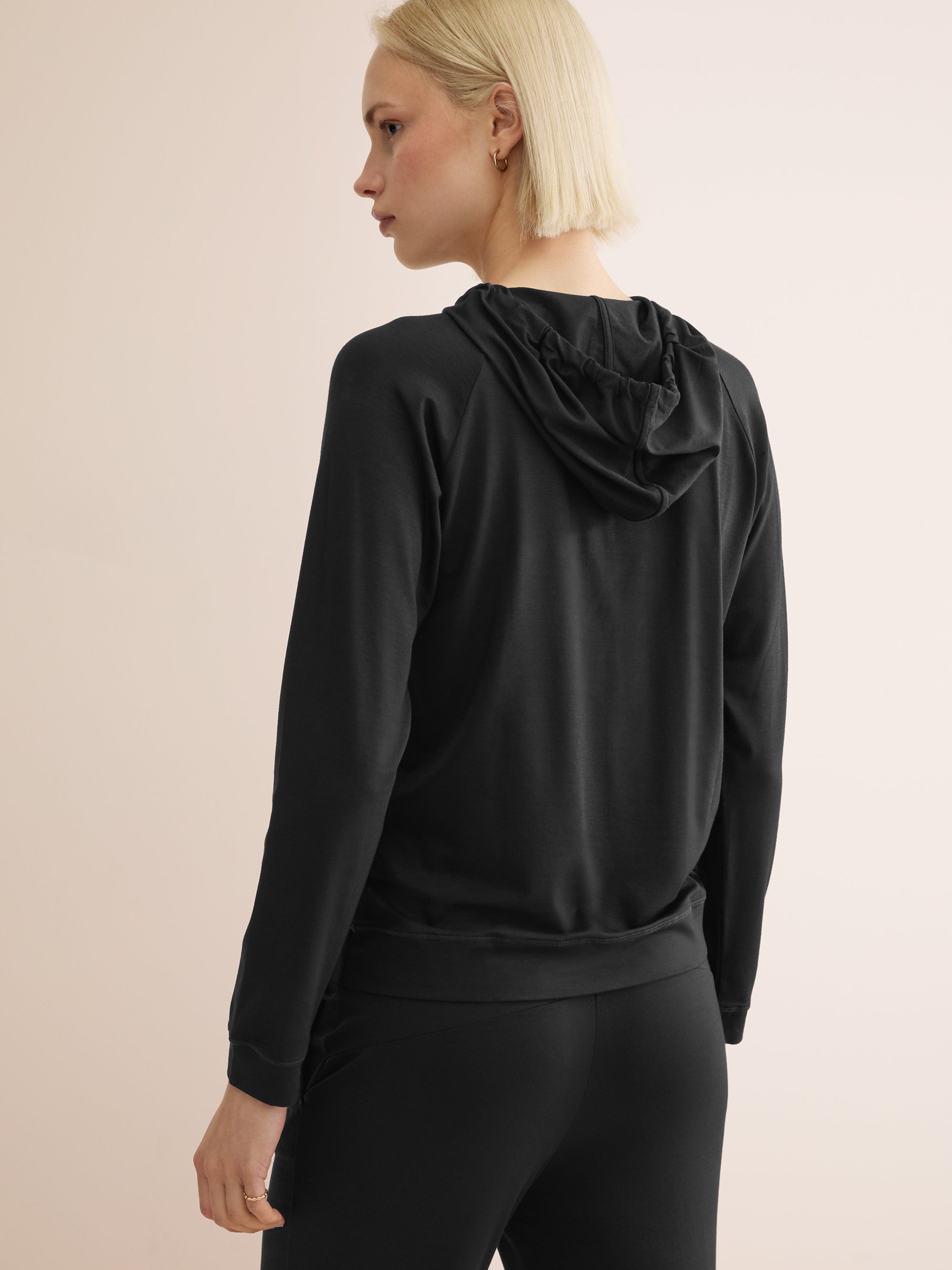 Women's Pullover Hoodie Basel Micro Modal Stretch Black
