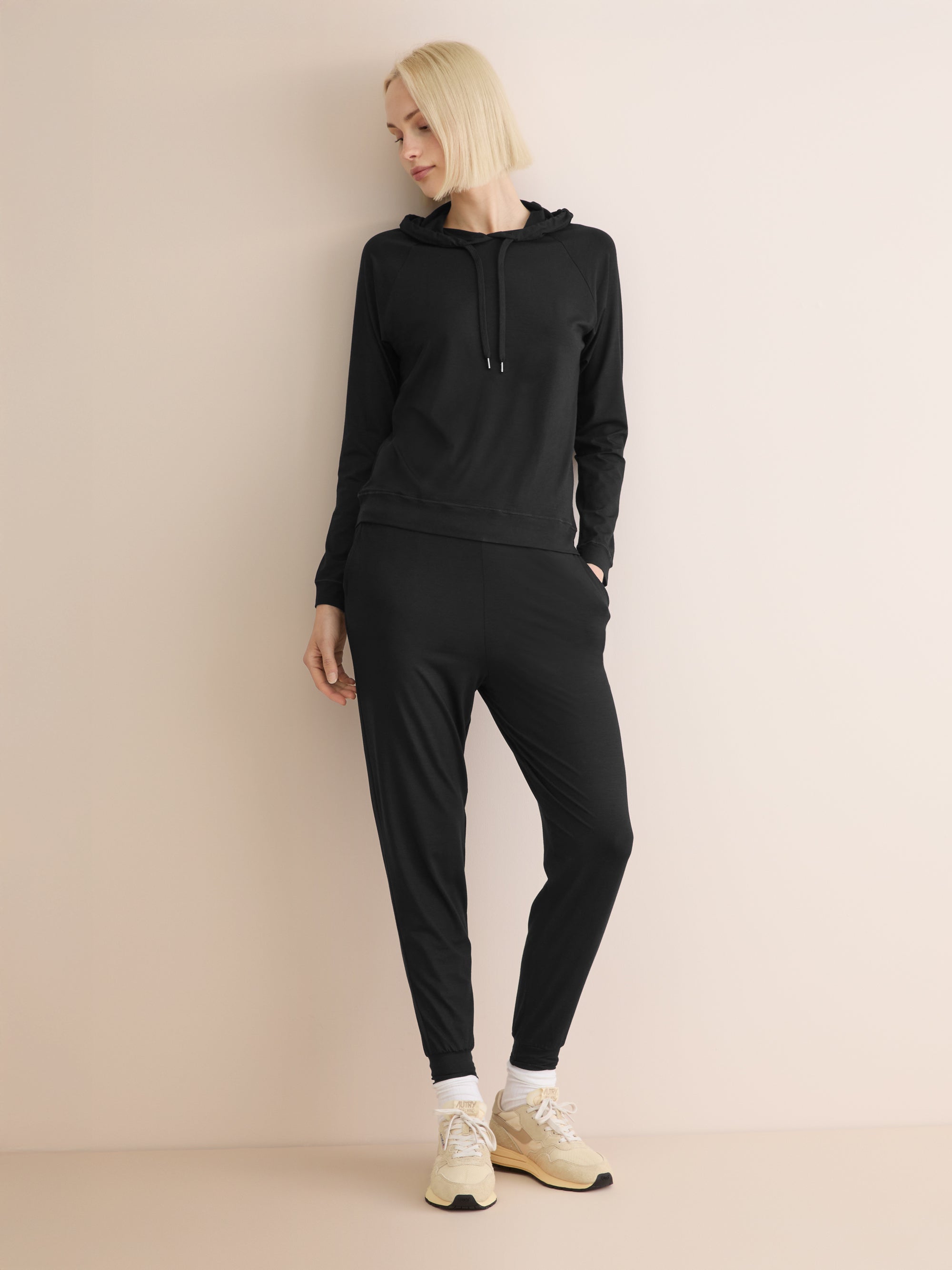 Women's Pullover Hoodie Basel Micro Modal Stretch Black