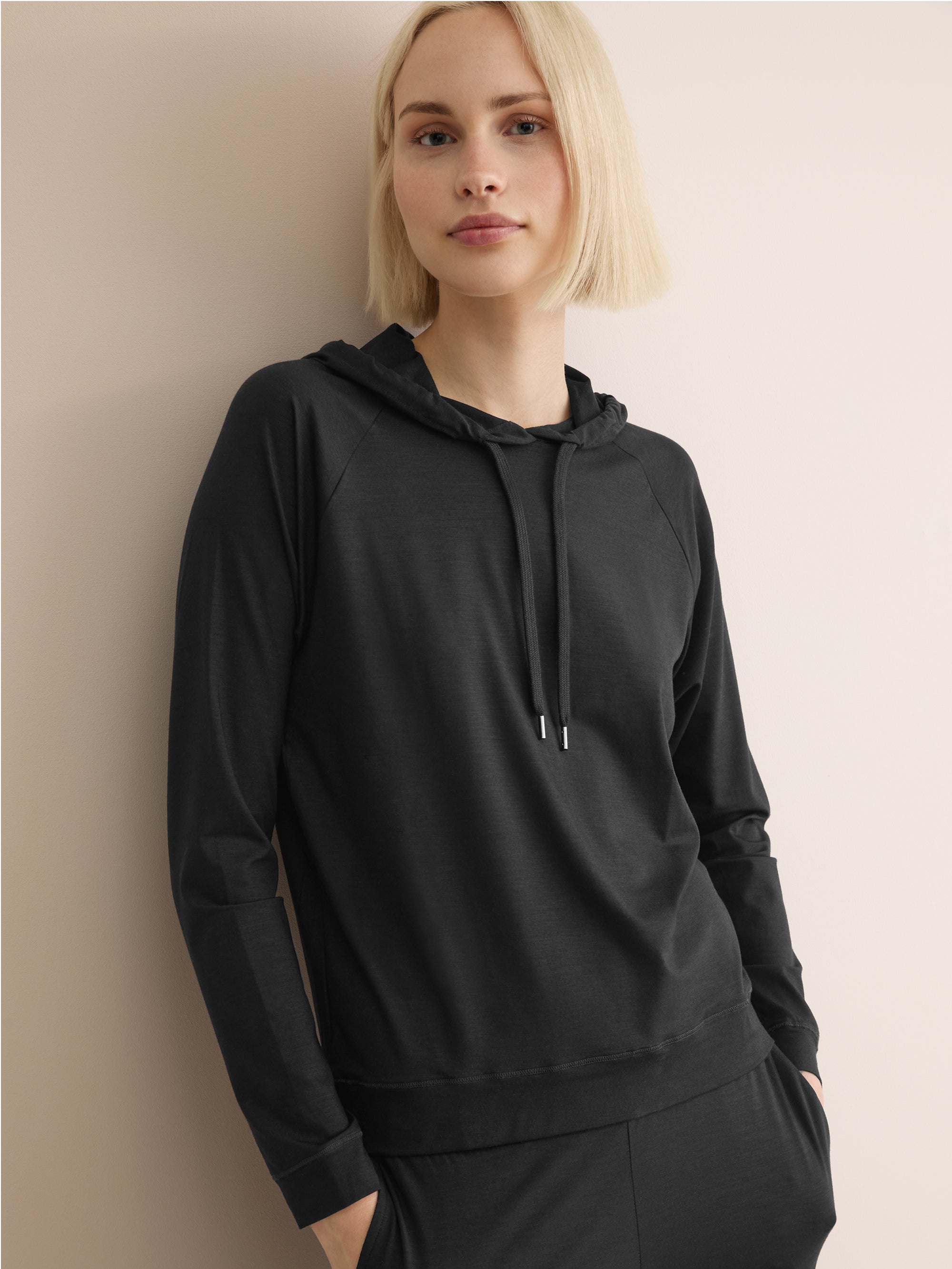 Women's Pullover Hoodie Basel Micro Modal Stretch Black