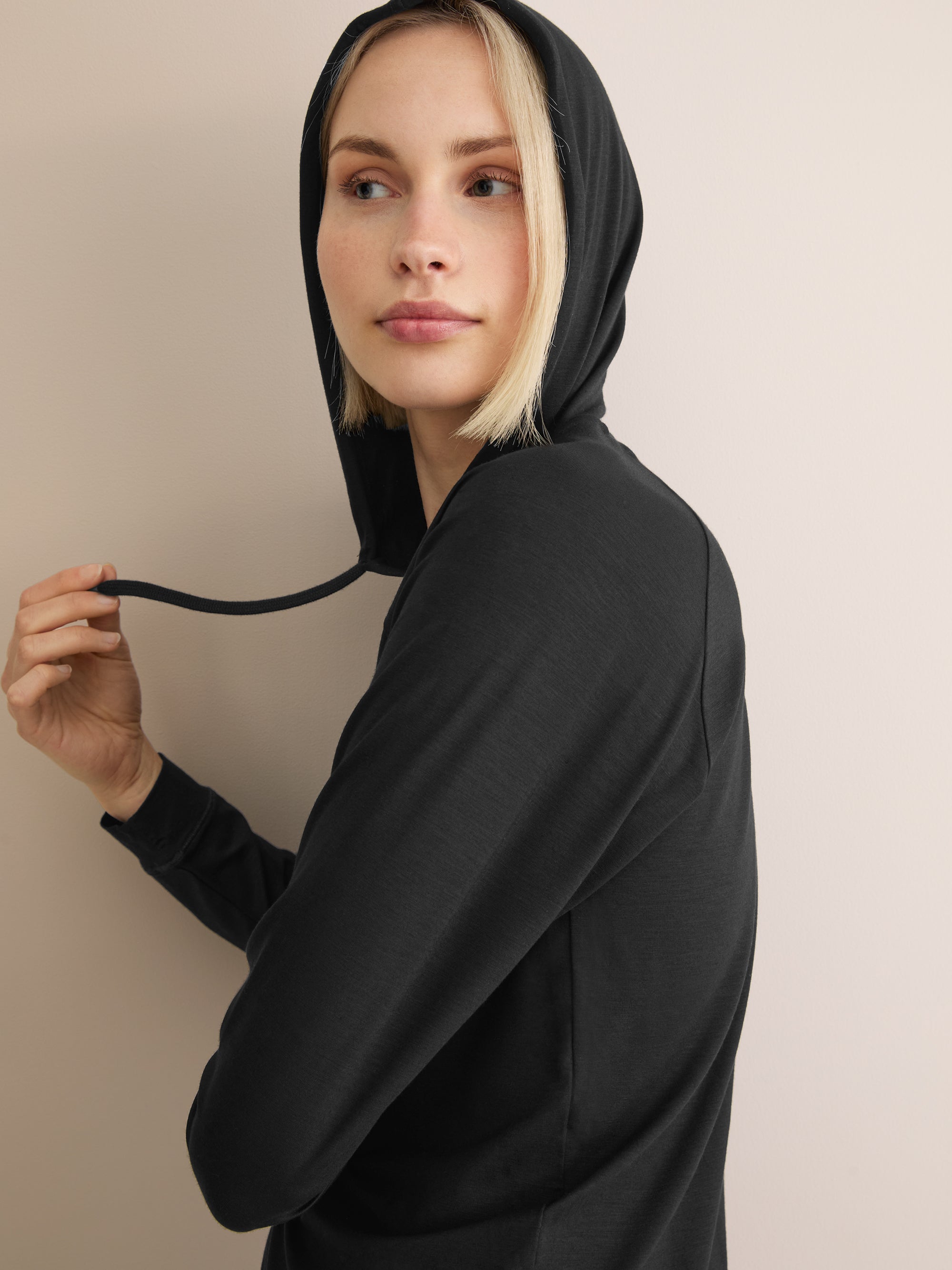 Women's Pullover Hoodie Basel Micro Modal Stretch Black