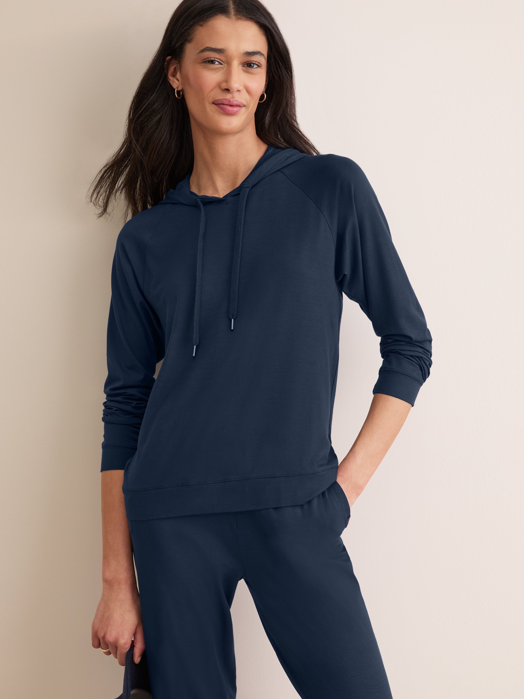 Women's Pullover Hoodie Basel Micro Modal Stretch Navy