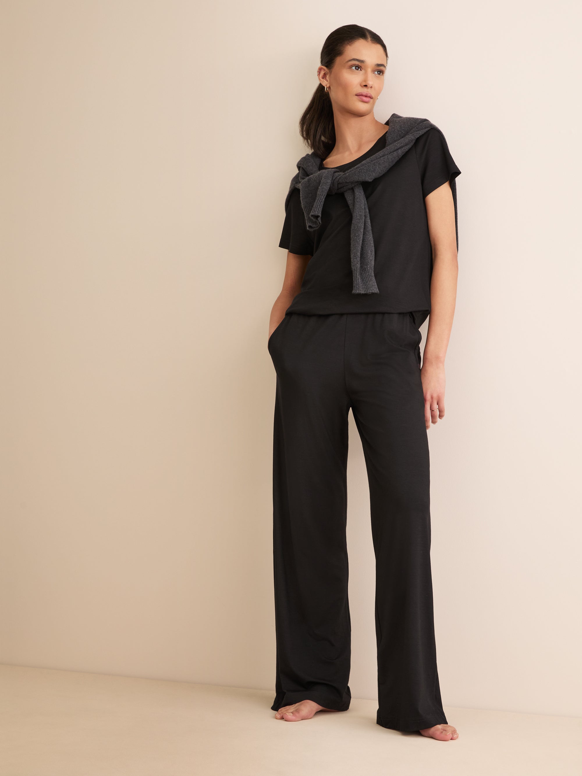 Women's Lounge Pants Basel Micro Modal Stretch Black