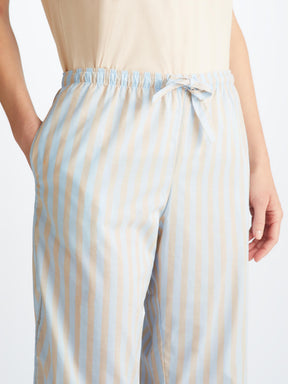 Women's Lounge Trousers Amalfi 20 Cotton Batiste Blue