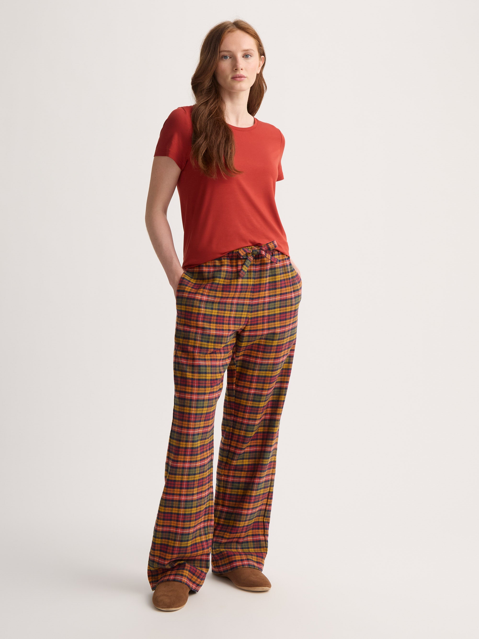 Women's Lounge Pants Kelburn Brushed Cotton Multicolor Check