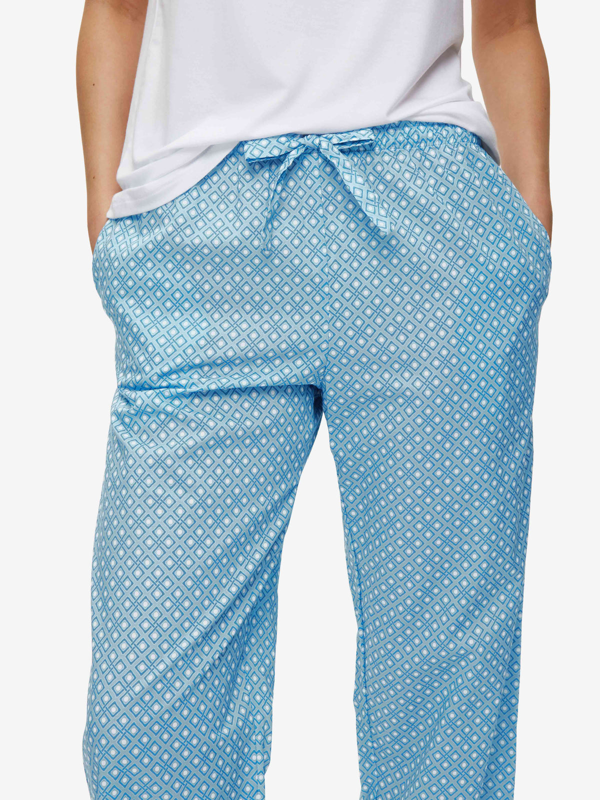 Women's Lounge Trousers Ledbury 56 Cotton Batiste Blue