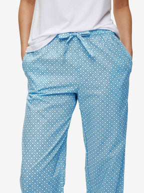 Women's Lounge Trousers Ledbury 56 Cotton Batiste Blue