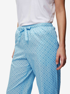 Women's Lounge Trousers Ledbury 56 Cotton Batiste Blue