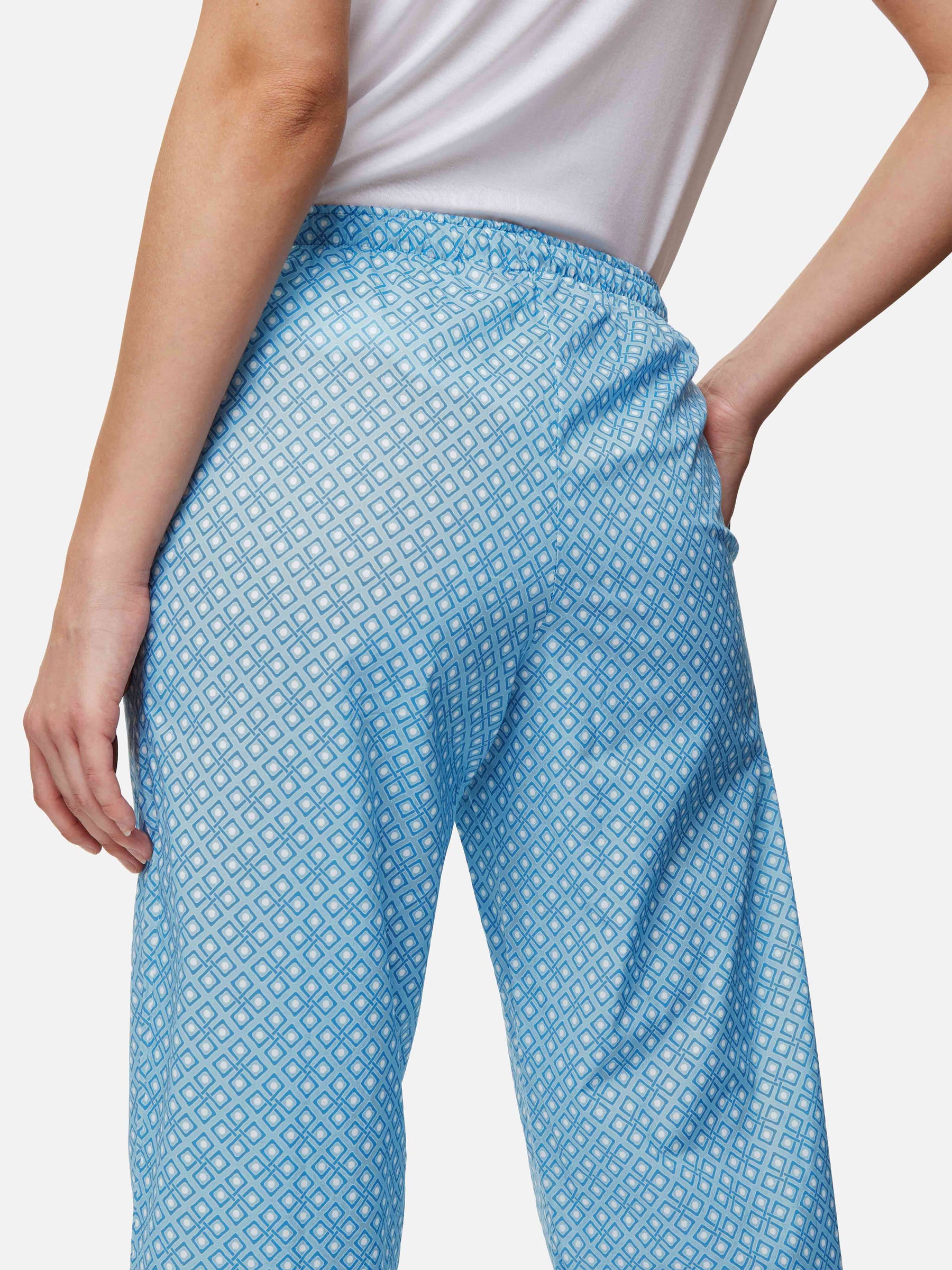 Women's Lounge Trousers Ledbury 56 Cotton Batiste Blue
