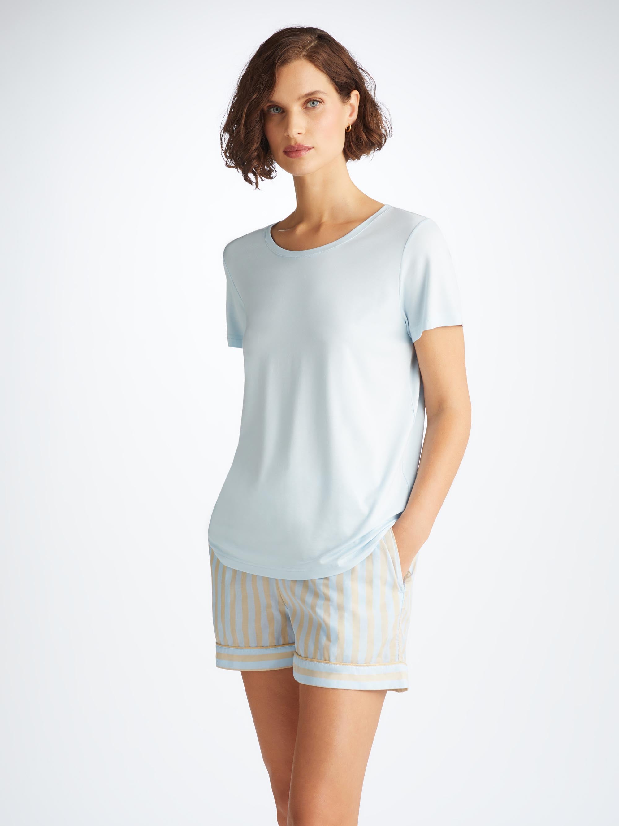 Women's Lounge Shorts Amalfi 20 Cotton Batiste Blue
