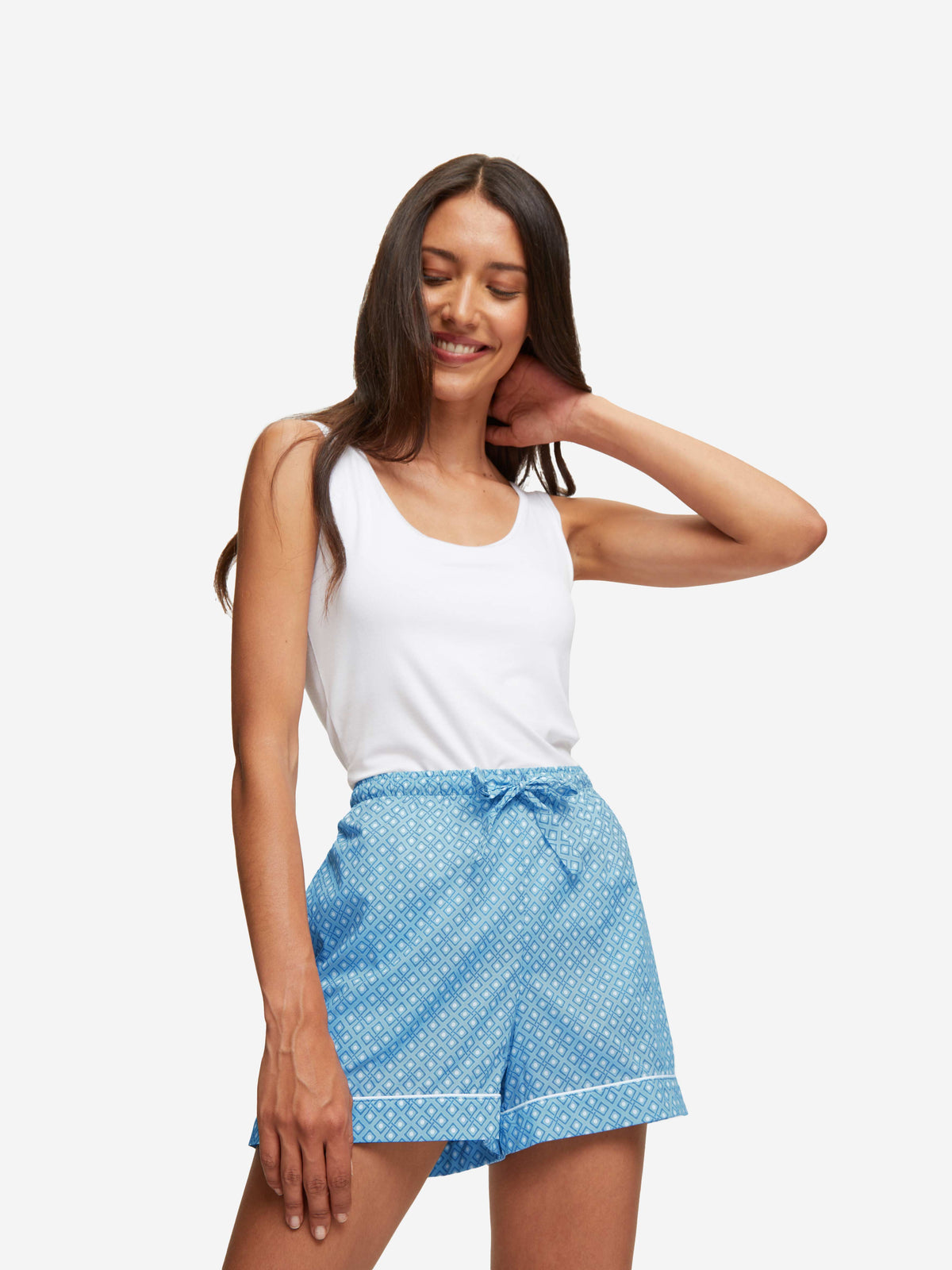 Women's Lounge Shorts Ledbury 56 Cotton Batiste Blue