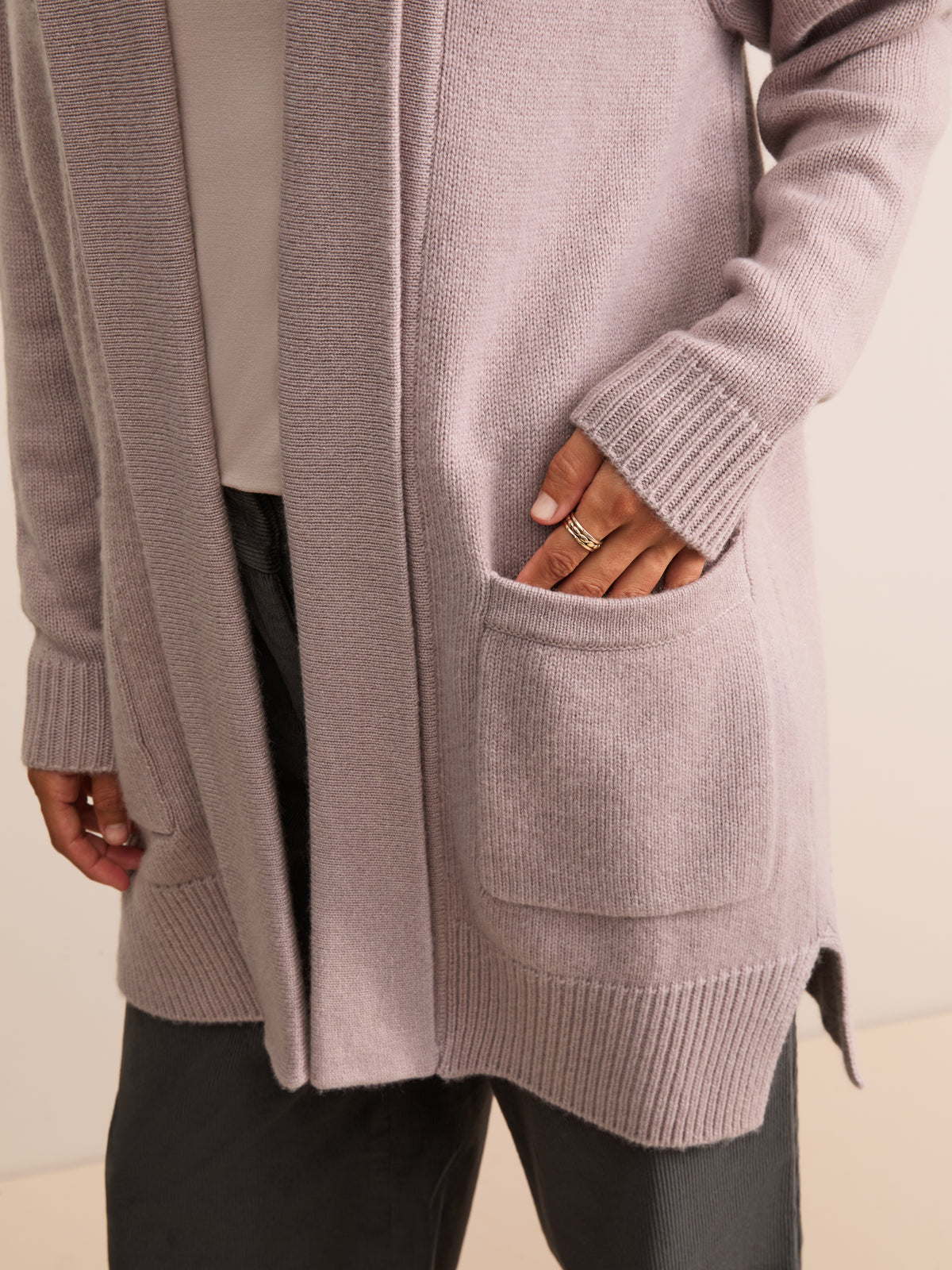 Nina Cashmere Cardigan Dusty Pink