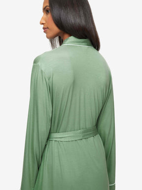Women's Dressing Gown Lara Micro Modal Stretch Sage Green