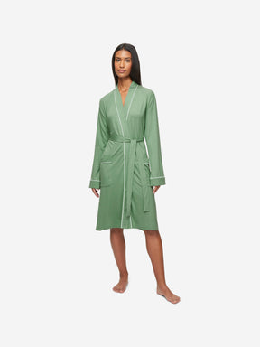 Women's Dressing Gown Lara Micro Modal Stretch Sage Green