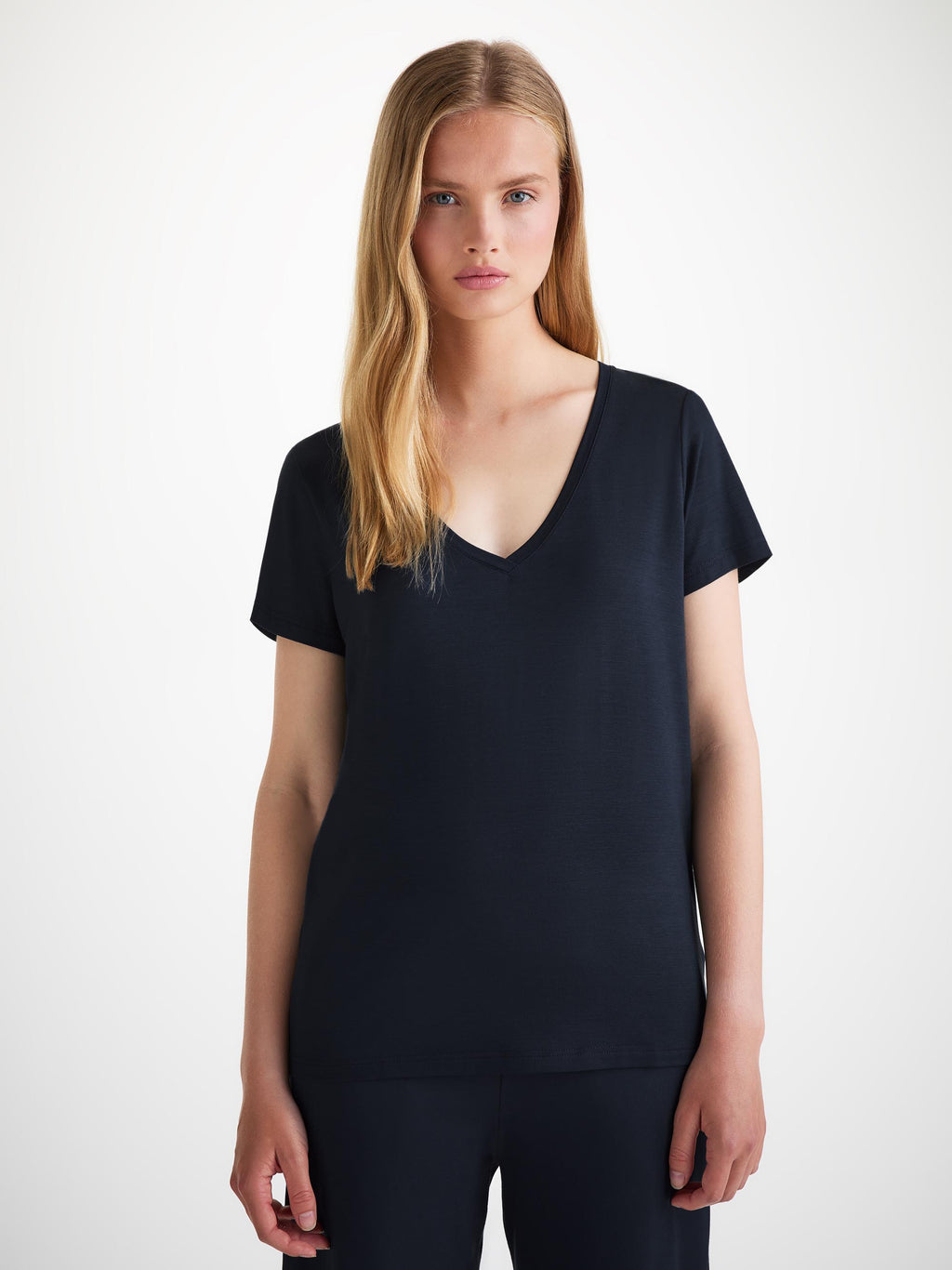V Neck T Shirt Lara Micro Modal Stretch