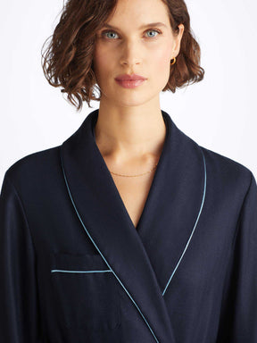 Women's Dressing Gown Duke Cashmere Navy