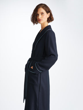 Women's Dressing Gown Duke Cashmere Navy