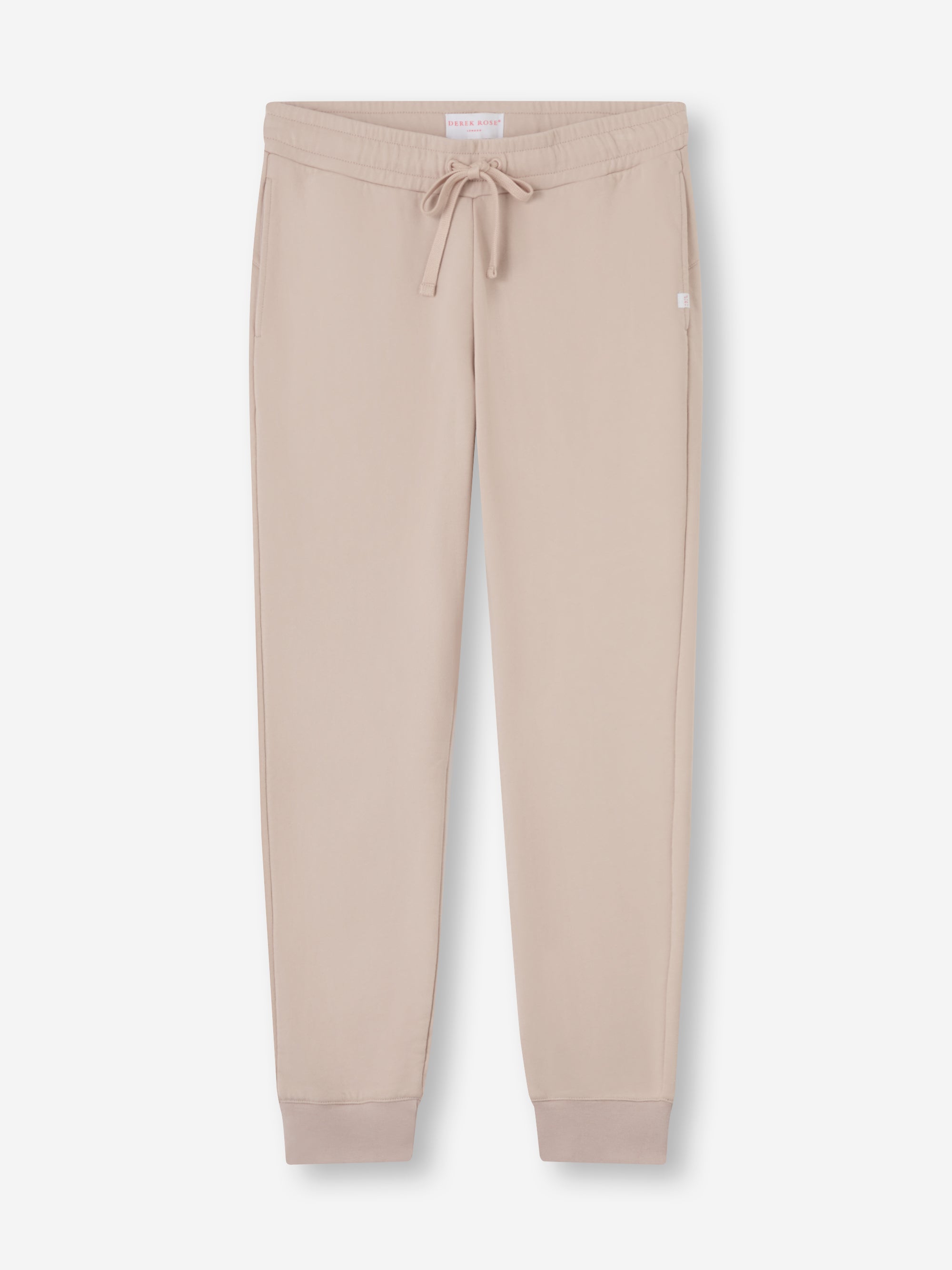 Women's Cuffed Sweatpants Quinn Cotton Modal Beige Pink | Derek Rose